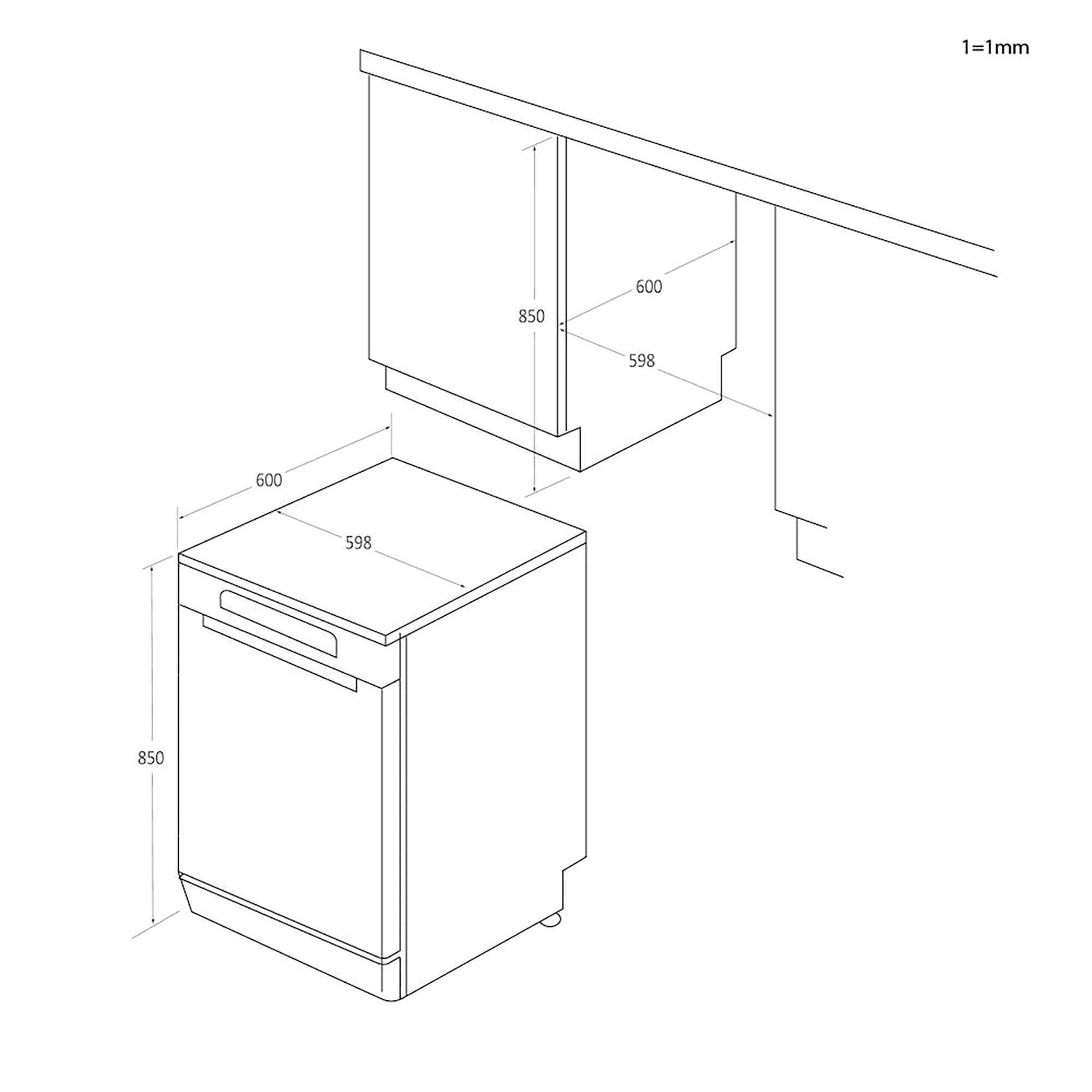 Haier XF 4C4E1S-84 Vrijstaand 14 couverts C - DHZ4597 - Afbeelding 9