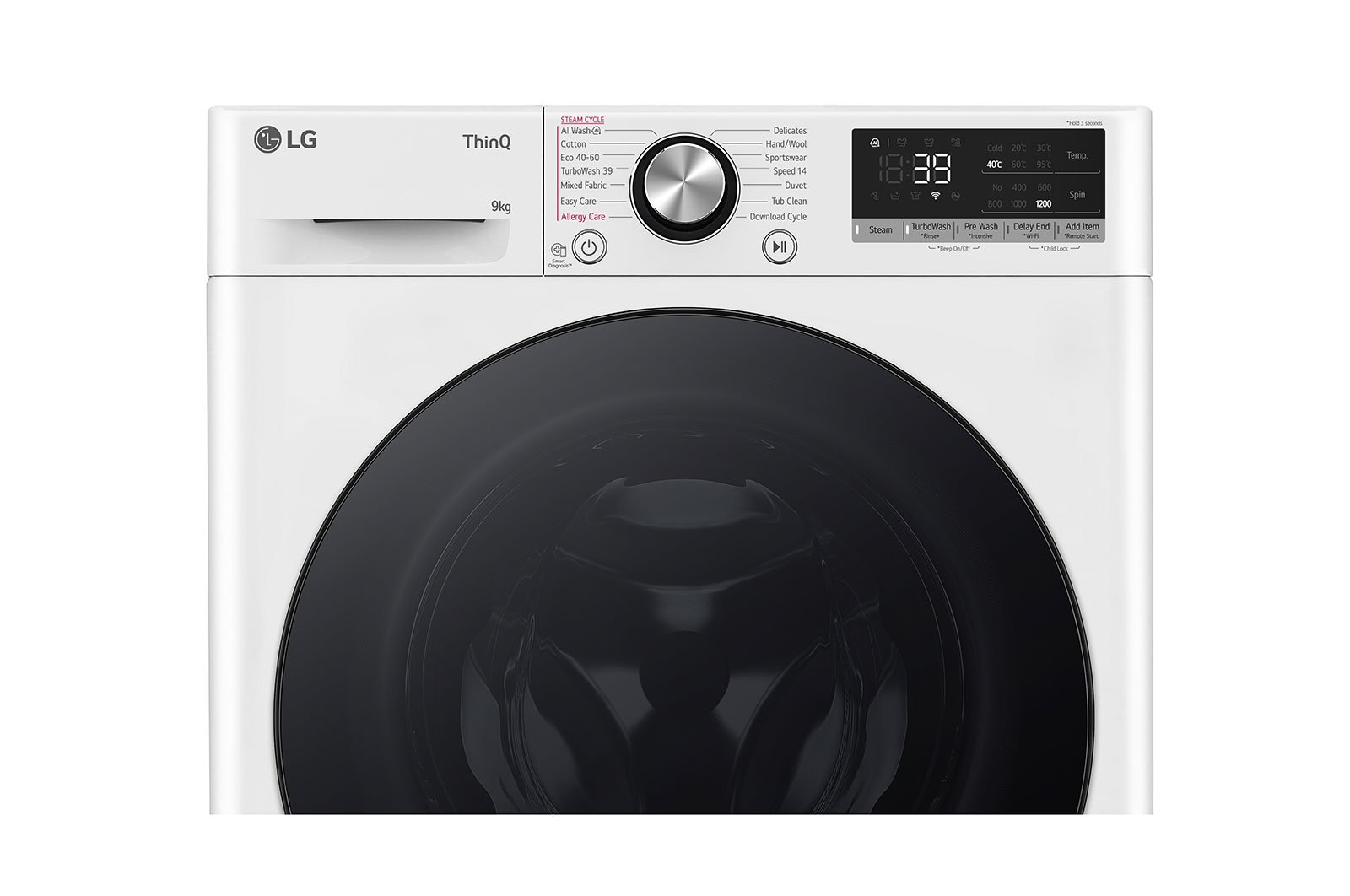 LG F2V7SLIM9 wasmachine Voorbelading 9 kg 1160 RPM Wit - EWO3445 - Afbeelding 7