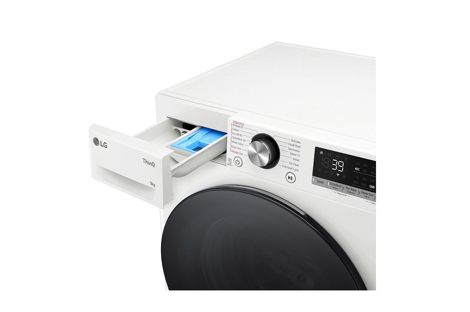 LG F2V7SLIM9 wasmachine Voorbelading 9 kg 1160 RPM Wit - EWO3445 - Afbeelding 6