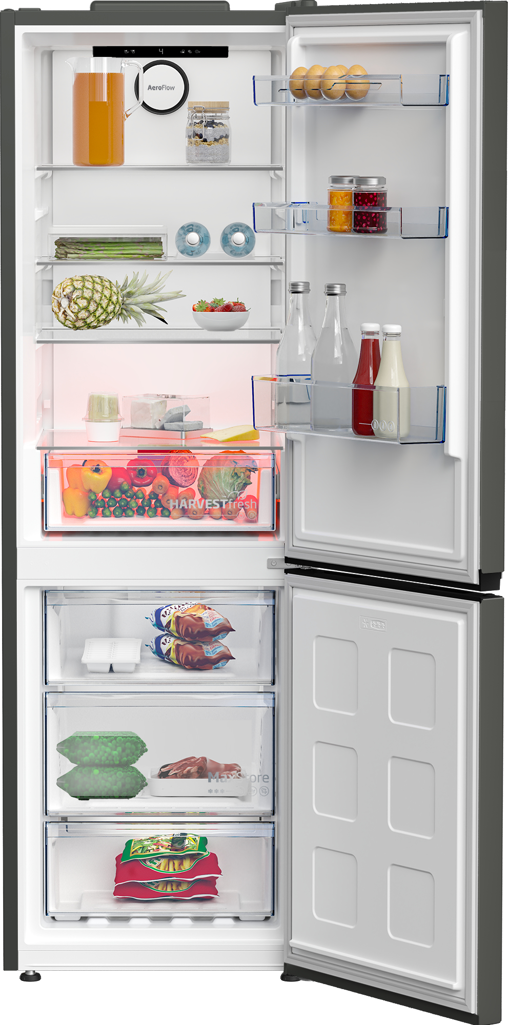 Beko B5RCNE365HG koel-vriescombinatie Vrijstaand 316 l Grijs EWO4333 - Afbeelding 5