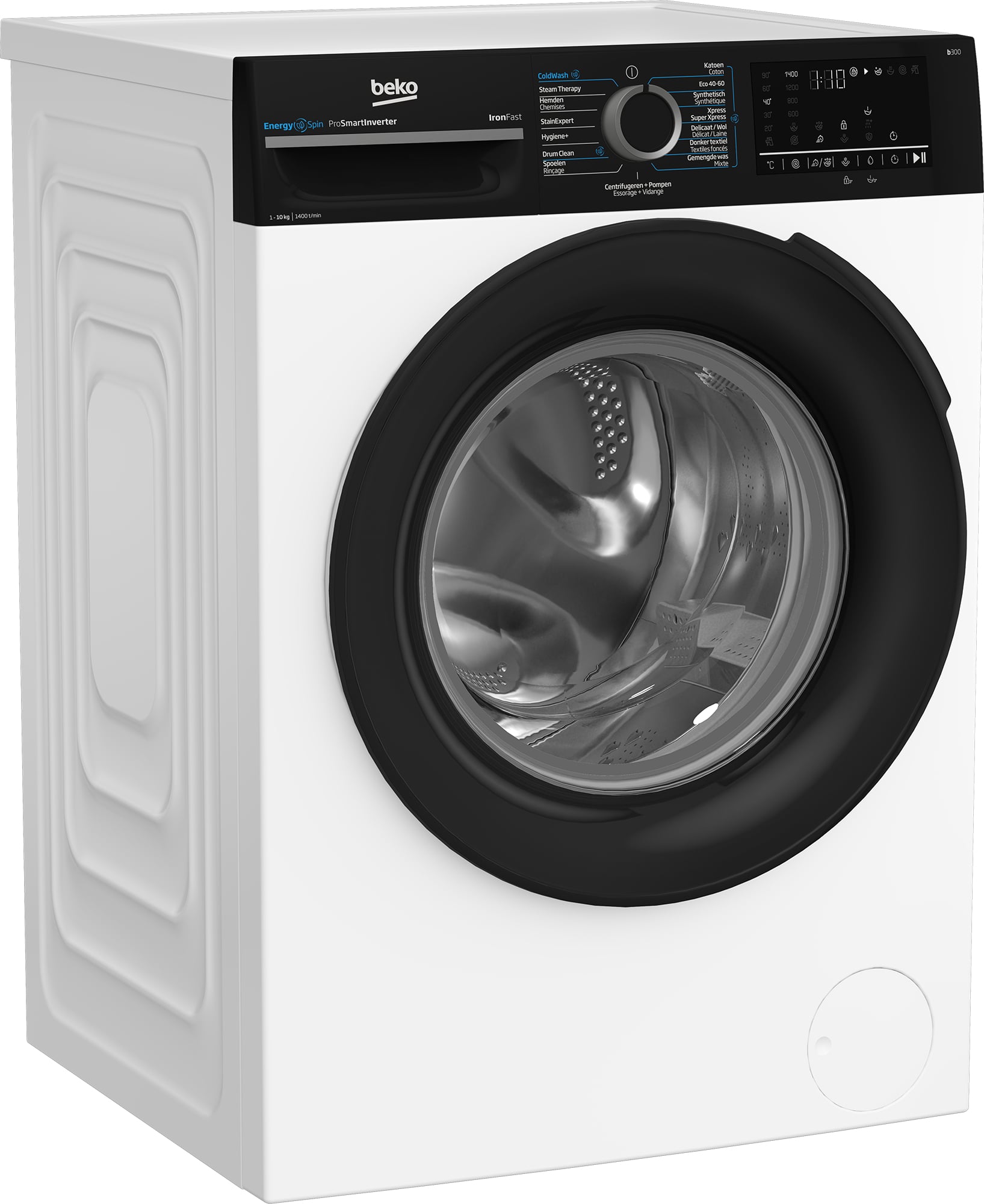 Beko b300 BM3WFU41041B wasmachine Voorbelading 10 kg 1400 RPM Zwart, Wit EWO4366 - Afbeelding 3