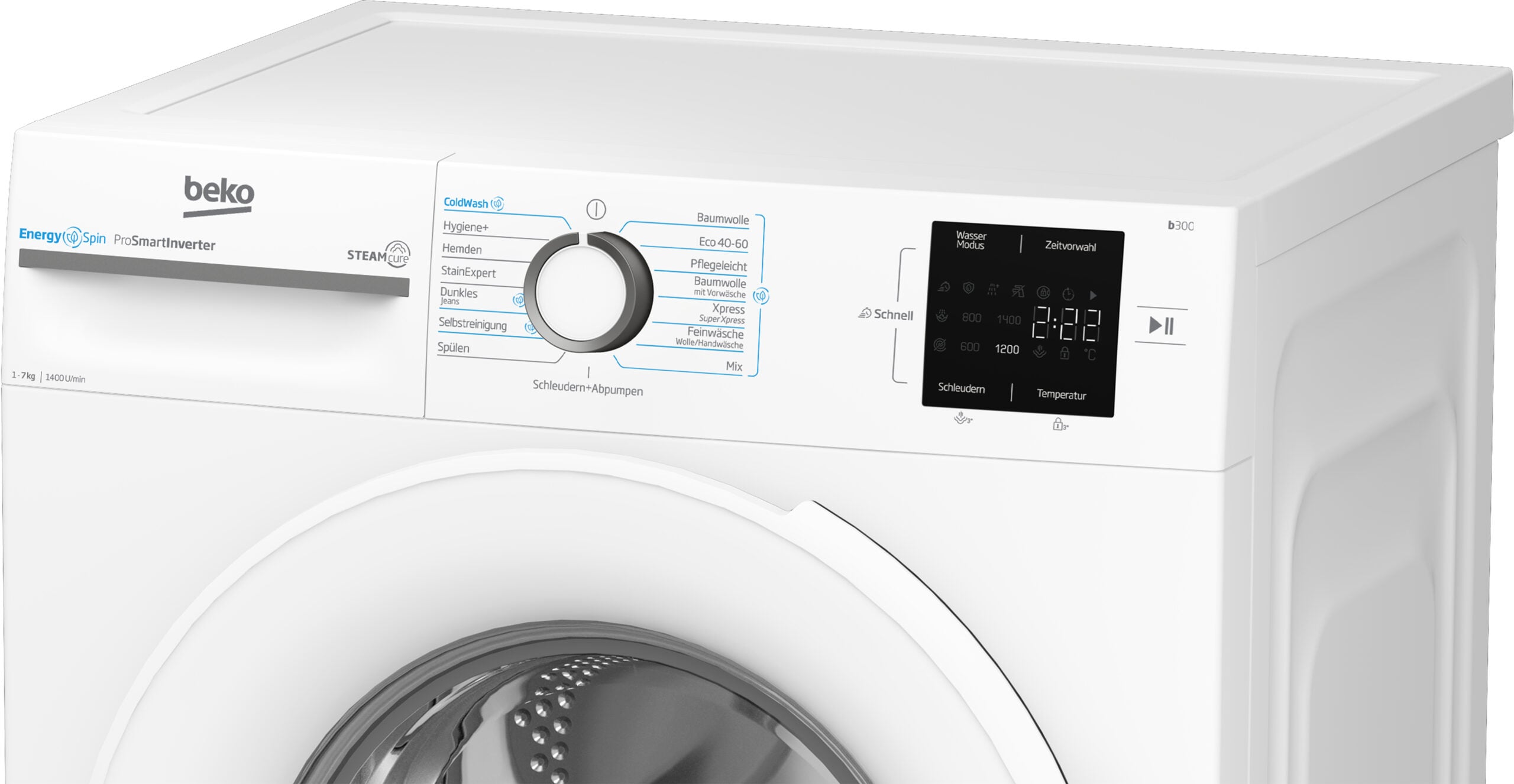 Beko b300 BM3WFU3741W wasmachine Voorbelading 7 kg 1400 RPM Wit DHZ3568 - Afbeelding 10