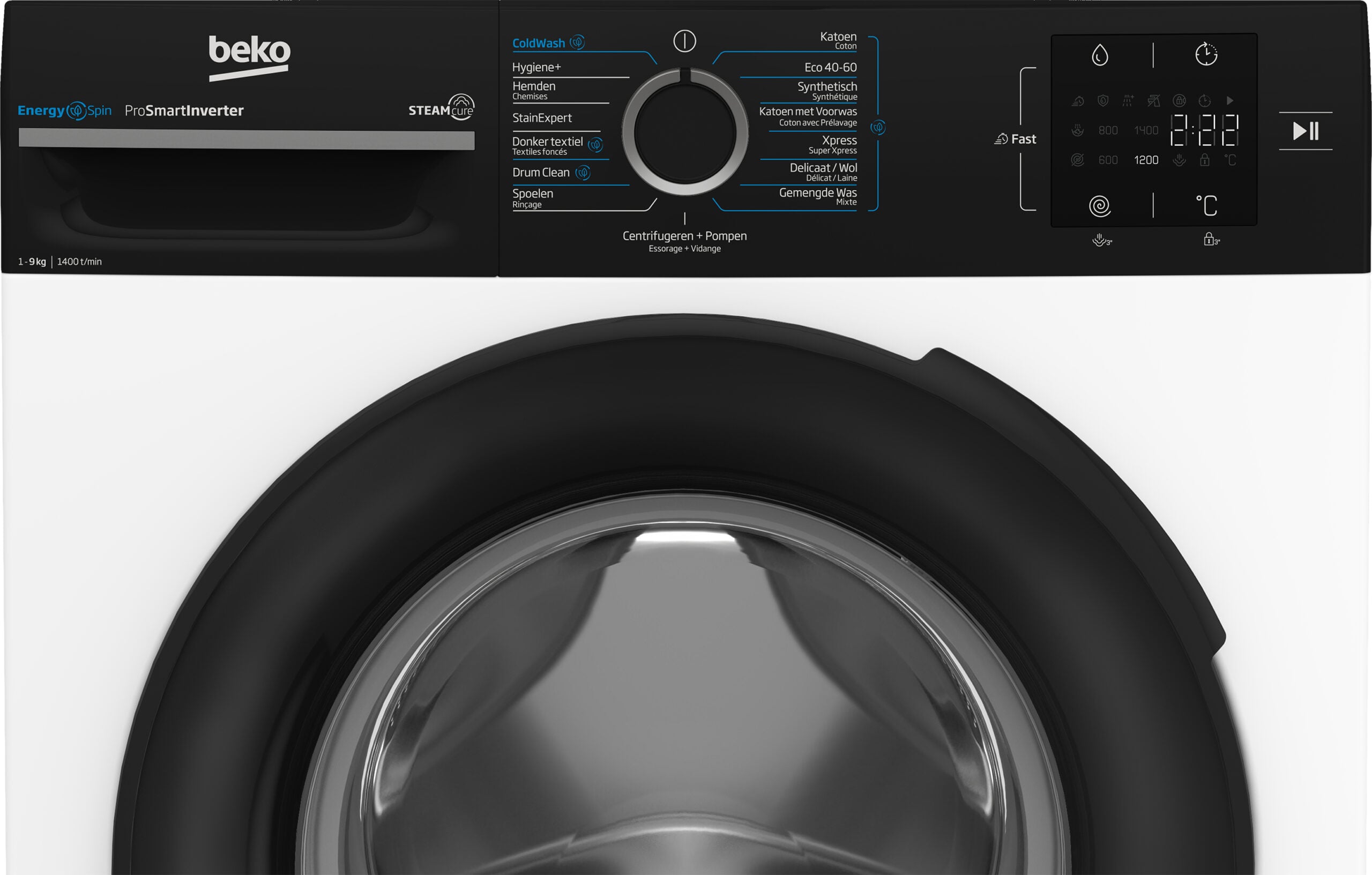 Beko b300 BM3WFT3941B wasmachine Voorbelading 9 kg 1351 RPM Wit DHZBEKO194 - Afbeelding 4