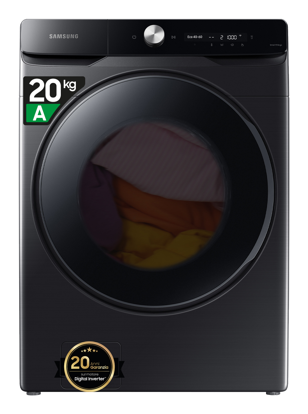 Samsung WF20DG8650BV/U3 wasmachine Voorbelading 20 kg 1000 RPM Zwart