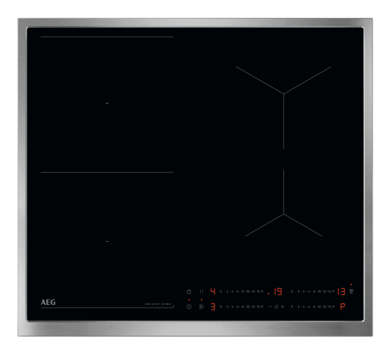 AEG TO64IB0FXB Zwart, Roestvrijstaal Ingebouwd 60 cm Inductiekookplaat zones 4 zone(s) DHZ3949 - Afbeelding 3