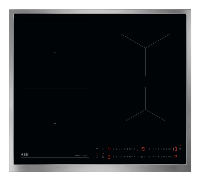 AEG TO64IB0FXB Zwart, Roestvrijstaal Ingebouwd 60 cm Inductiekookplaat zones 4 zone(s) DHZ3949