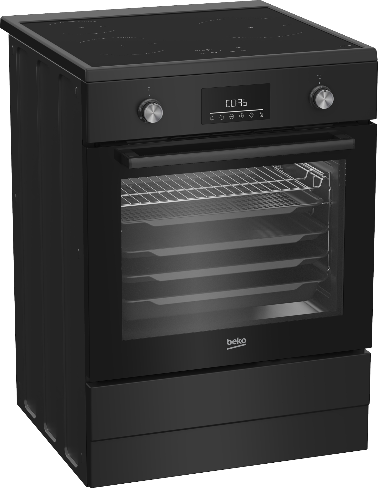 Beko FBMA6930GA Vrijstaand fornuis Electrisch Inductiekookplaat zones Zwart - Afbeelding 3