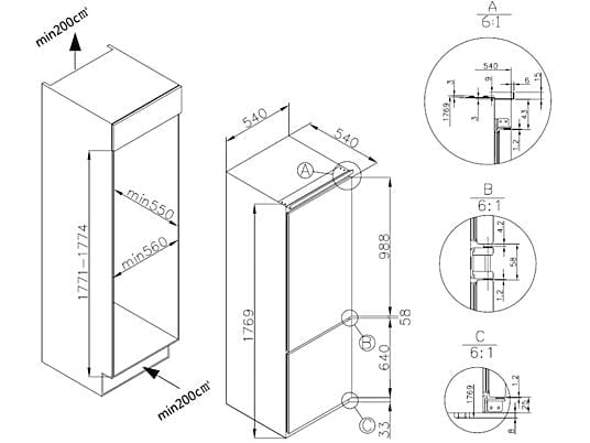 KOENIC KBK 17711 E DOD NF Inbouw koel-vriescombinatie Wit DHZ4209 - Afbeelding 7