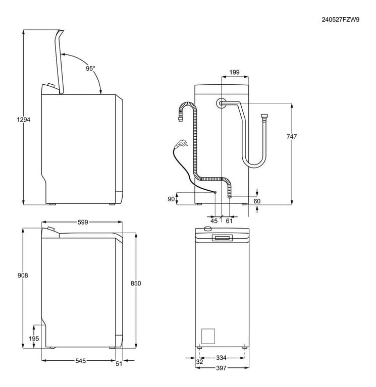 AEG Series 7000 LTR7A71370 wasmachine Bovenlader 7 kg 1251 RPM Wit EWO4711 - Afbeelding 9
