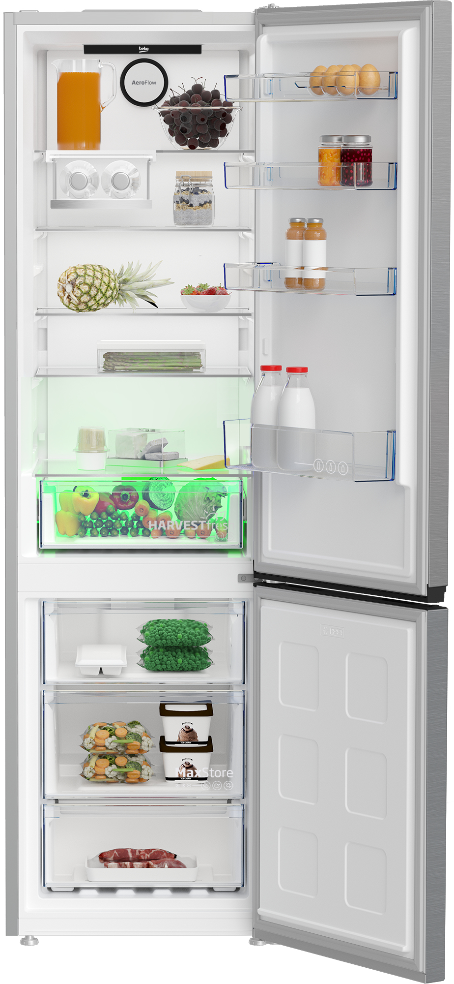 Beko B5RCNA405HXB Vrijstaand 355 l Metallic SHOWMODEL EWO46SR - Afbeelding 4