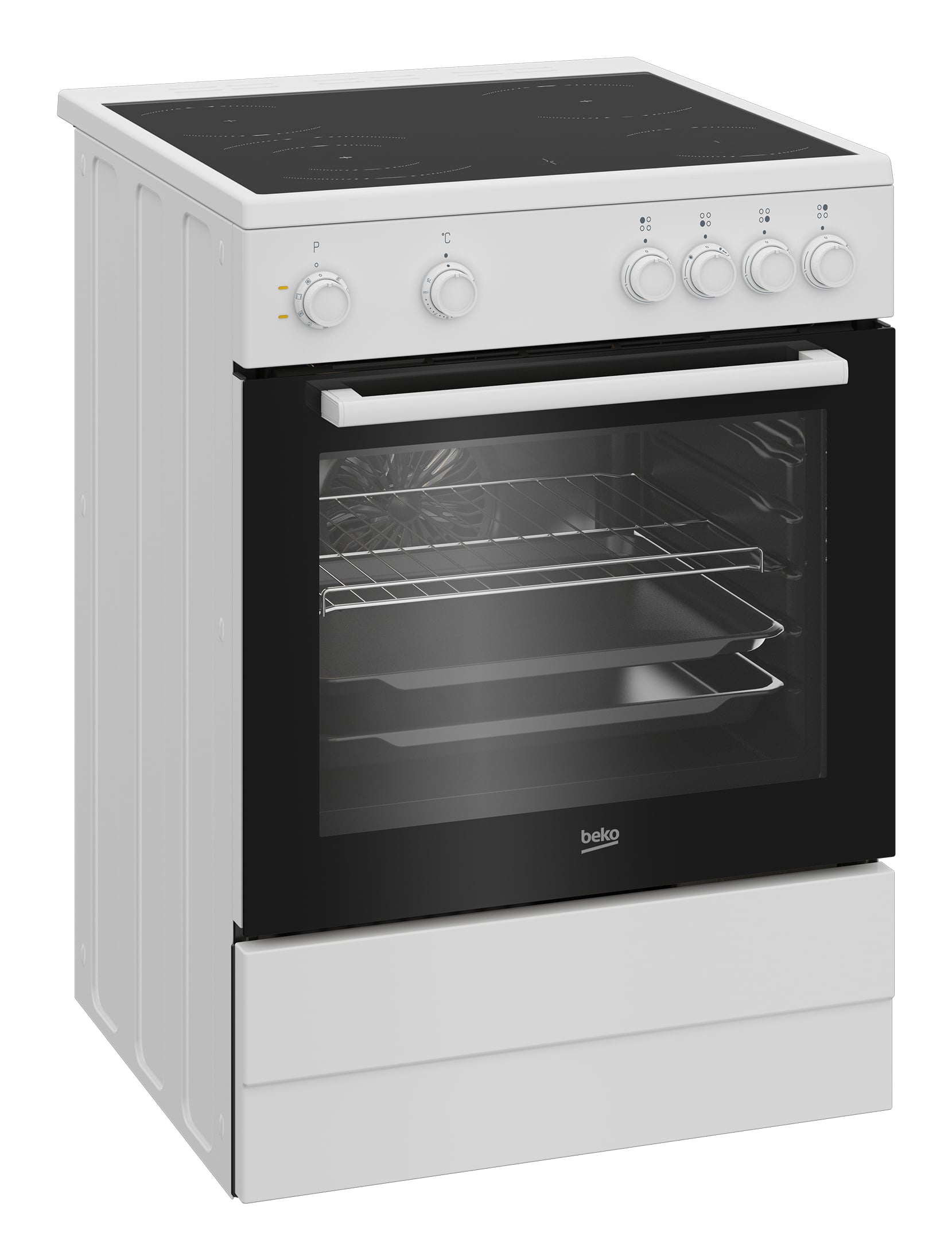 Beko FBM6701W Vrijstaand fornuis Electrisch Keramisch Zwart, Wit EWO4378 - Afbeelding 3
