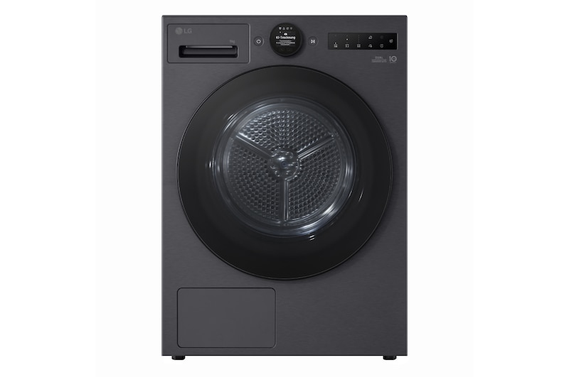 LG RT90X8YB wasdroger Vrijstaand Voorlader 9 kg Zwart, Metallic