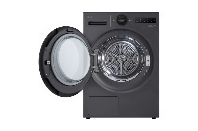 LG RT90X8YB wasdroger Vrijstaand Voorlader 9 kg Zwart, Metallic - Afbeelding 3
