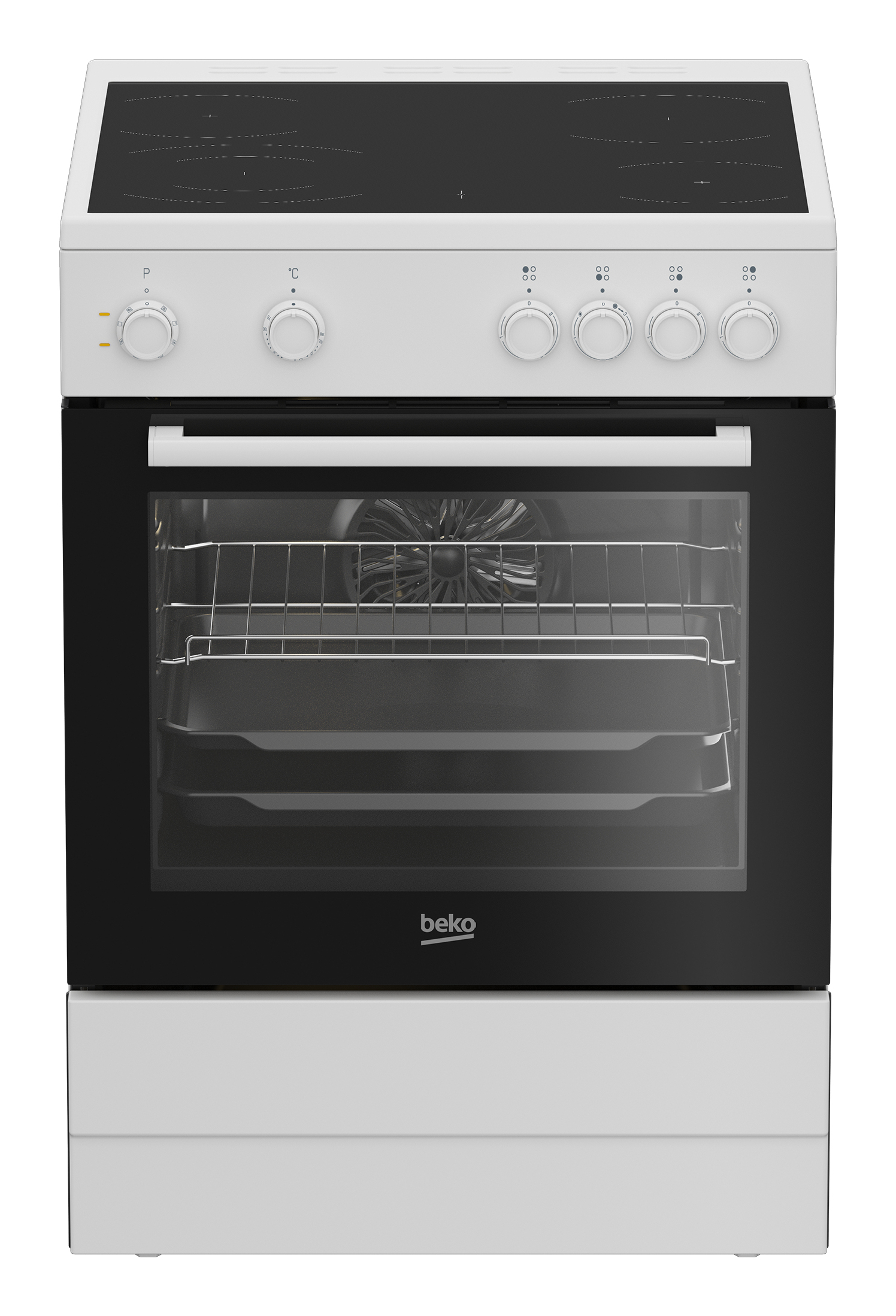 Beko FBM6701W Vrijstaand fornuis Electrisch Keramisch Zwart, Wit EWO4378