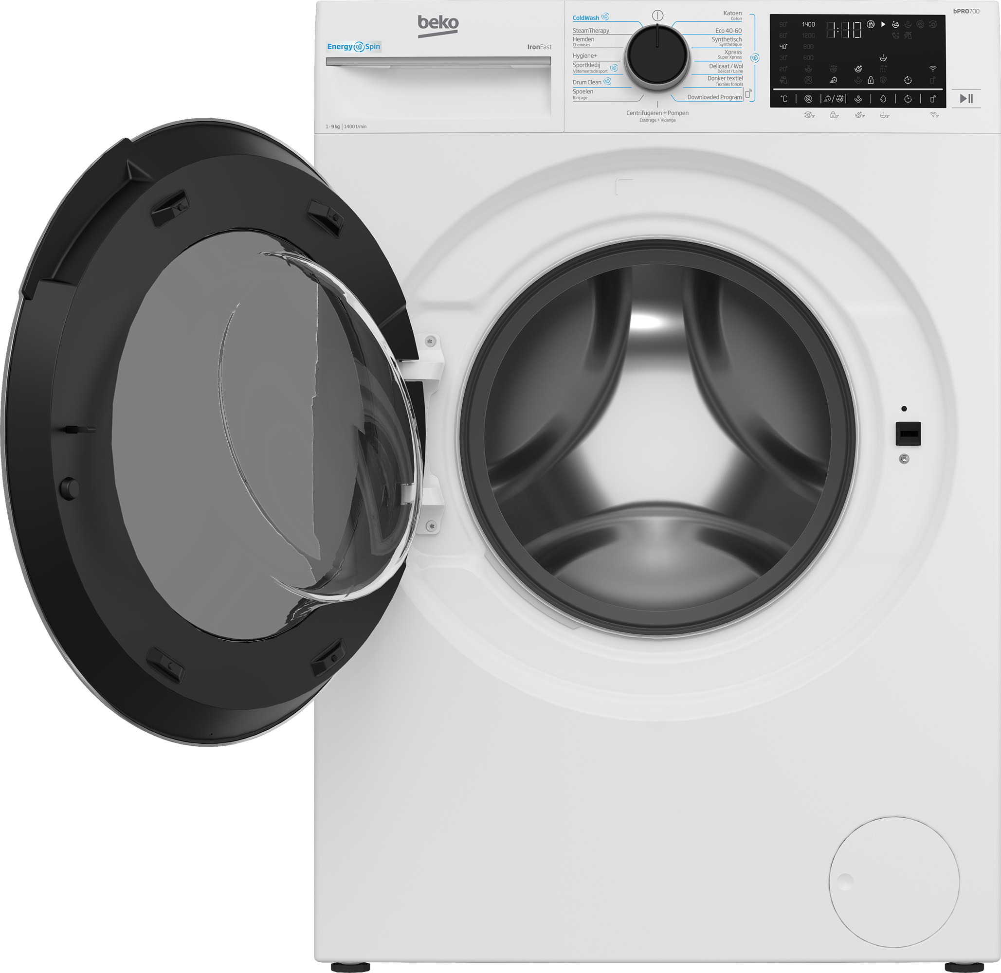 B5WM69418WC: Vrijstaande Wasmachine 9 kg, 1400 rpm EWO4308 - Afbeelding 3