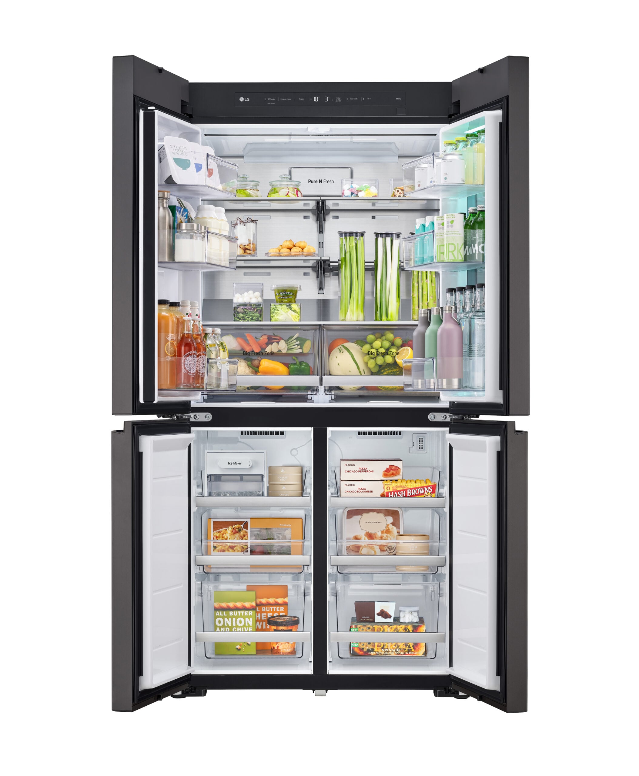 LG InstaView GMV960NNME amerikaanse koelkast Vrijstaand 617 l Meerkleurig Showroommodel - Afbeelding 4
