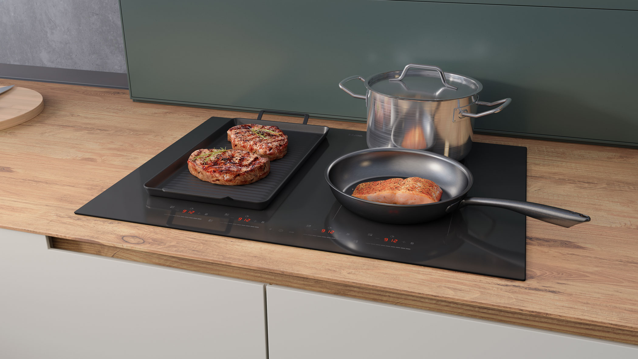 ETNA KIF572ZT kookplaat Zwart Ingebouwd 70 cm Inductiekookplaat zones 4 zone(s) - Afbeelding 9