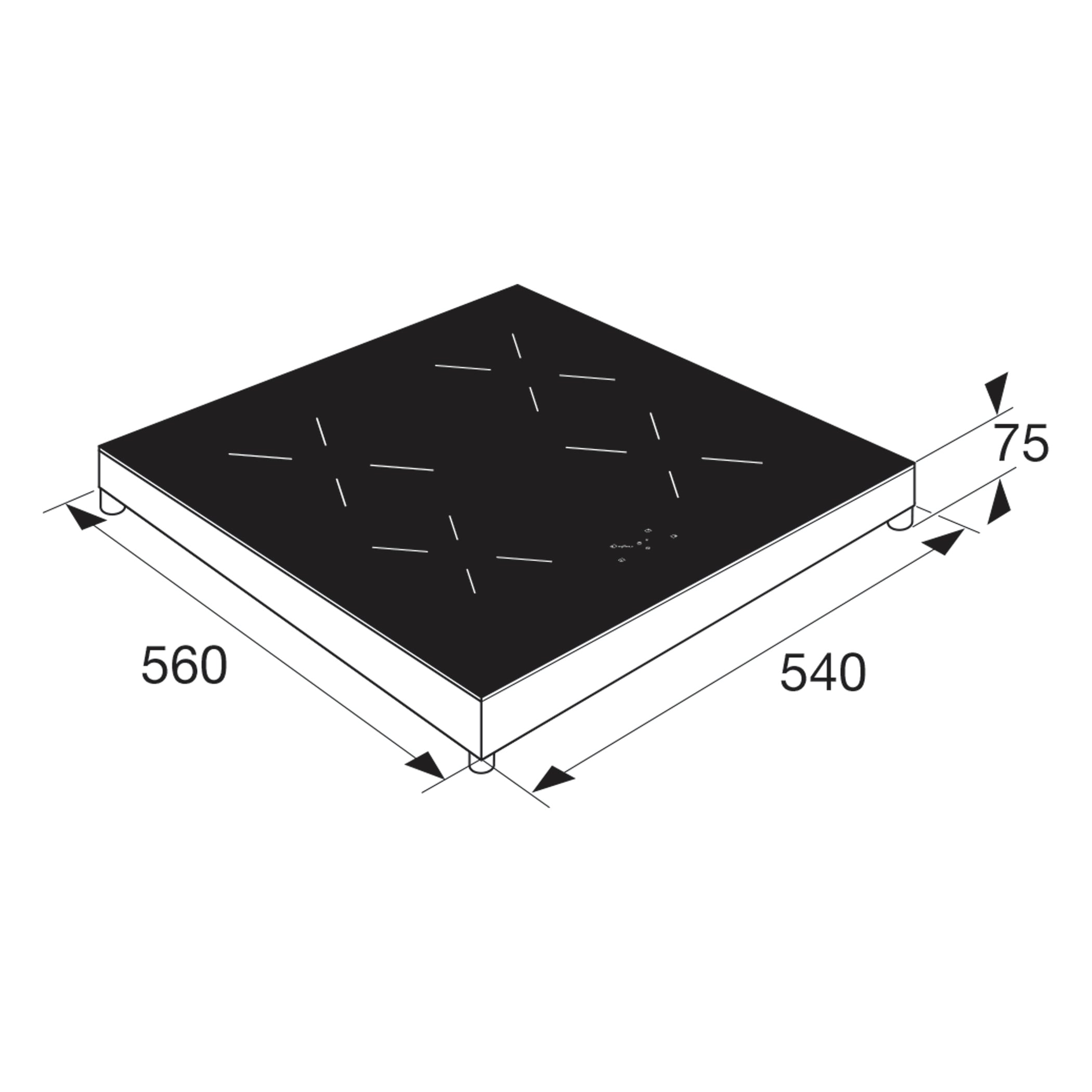 ETNA KIV354RVS kookplaat Zwart, Roestvrijstaal Aanrecht 54 cm Inductiekookplaat zones 4 zone(s) - Afbeelding 11