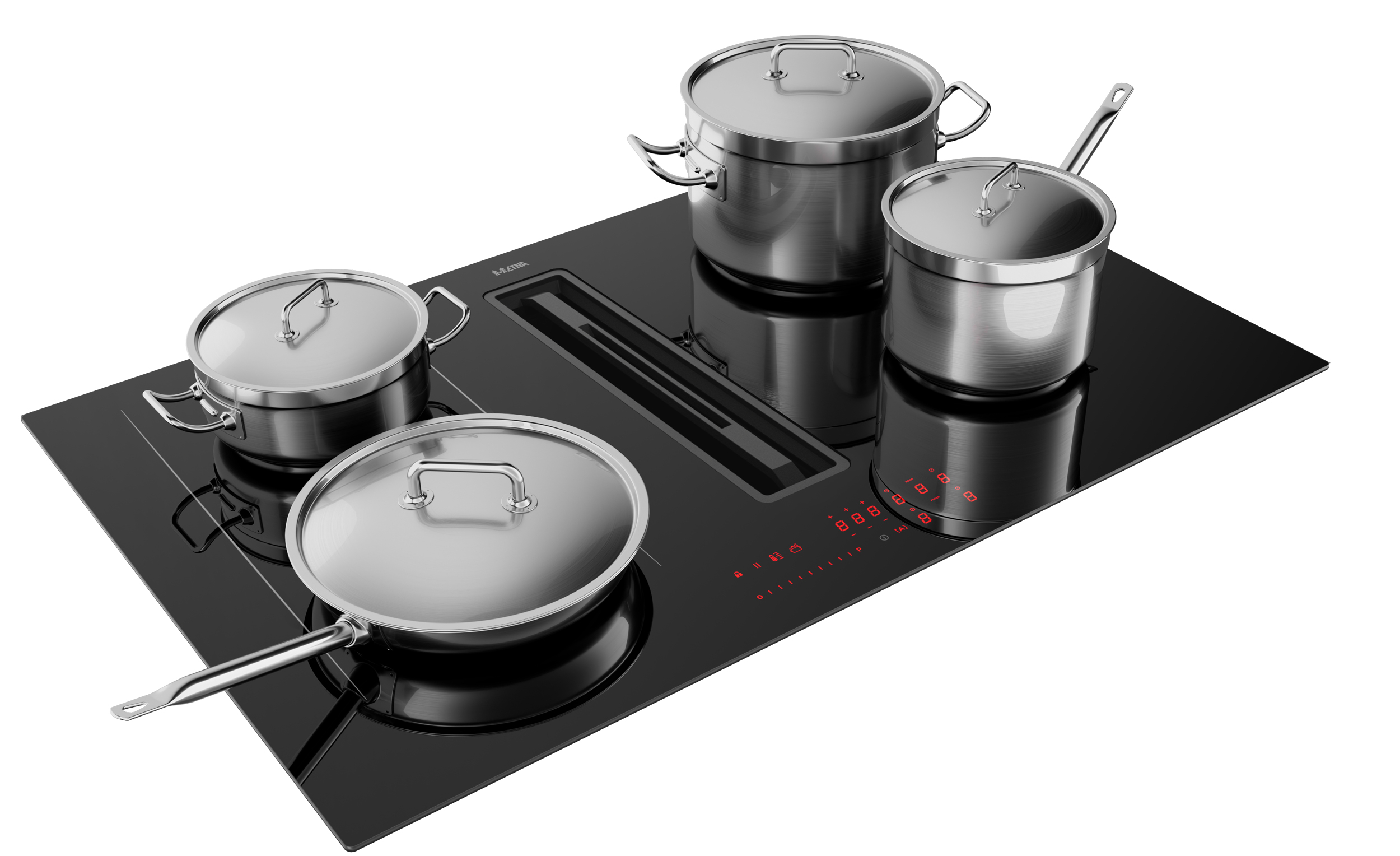 ETNA AKI580ZT kookplaat Zwart Ingebouwd 80 cm Keramisch 4 zone(s) Inbouw afzuigkap - Afbeelding 5