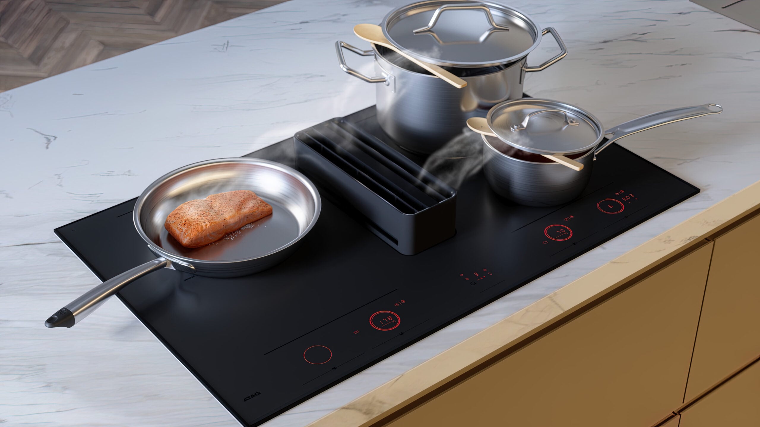 ATAG HIDD28472SVI kookplaat Zwart Ingebouwd 83 cm Inductiekookplaat zones 4 zone(s) Inbouw afzuigkap - Afbeelding 9
