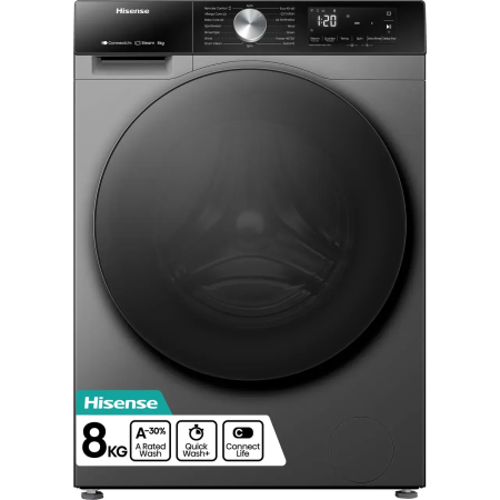Hisense WF3S8043BT3 wasmachine Voorlader 8 kg 1400 RPM Titanium Verpakkingsschade DHZ4803