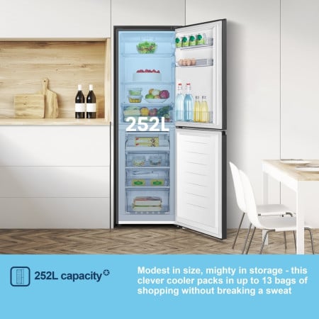 Fridgemaster MC55240EB - Koelvriescombinatie - 174.3 cm - 252L - Multi Airflow - Zwart EWO4775 - Afbeelding 2