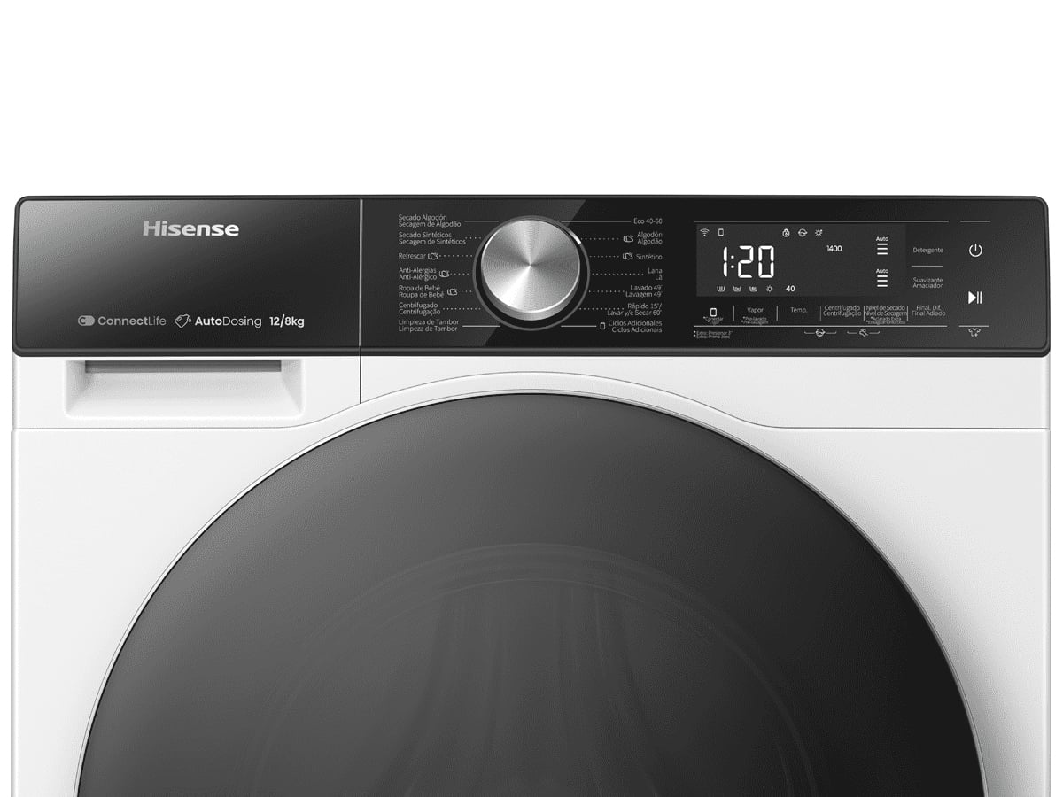 Hisense WD5S1245BW Was-droogcombinatie Vrijstaand Voorlader Wit Verpakkingsschade DHZ4794 - Afbeelding 9