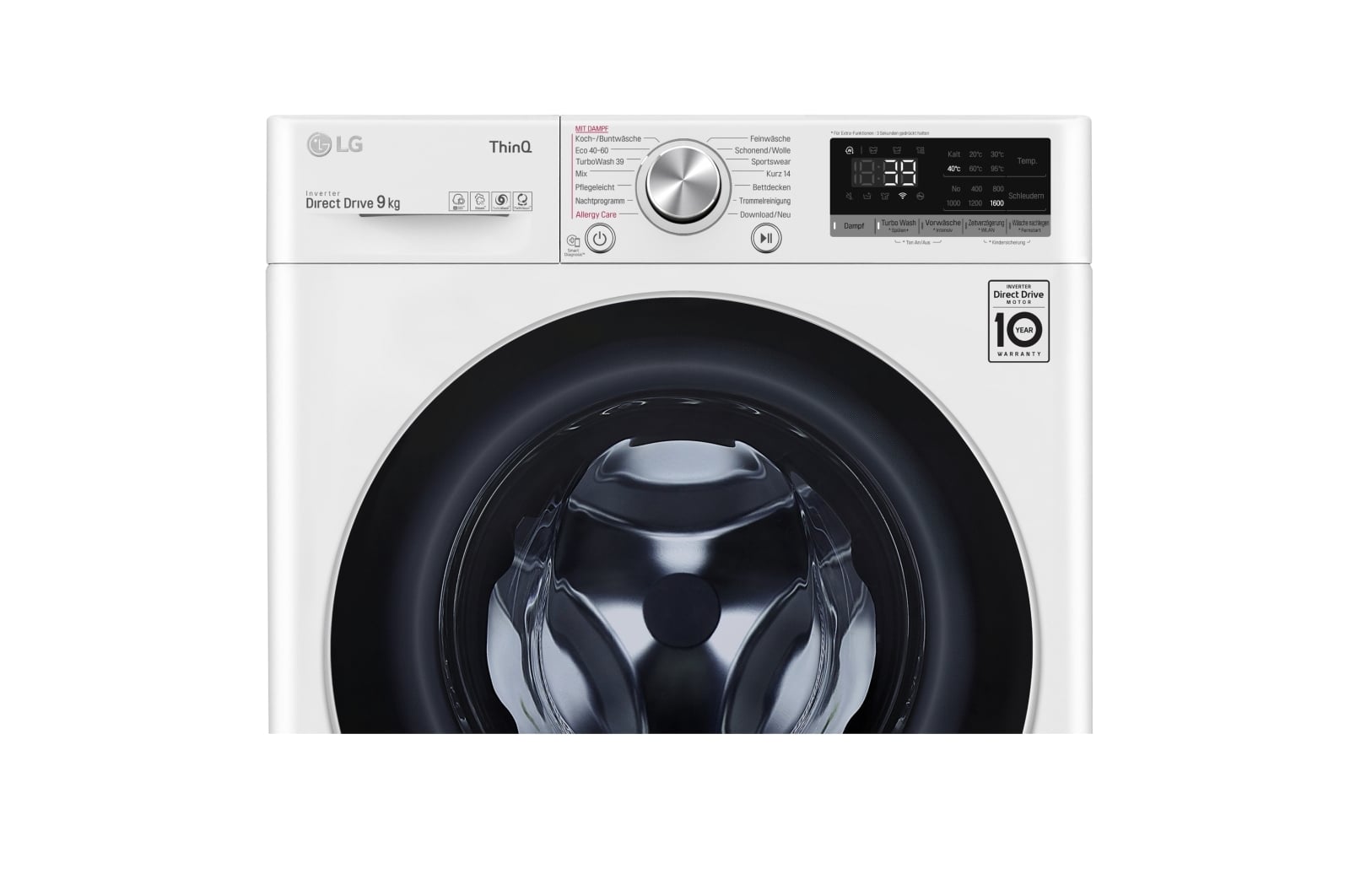LG F6WV709P1 wasmachine Voorlader 9 kg 1560 RPM Zwart, Wit DHZ4862 - Afbeelding 7