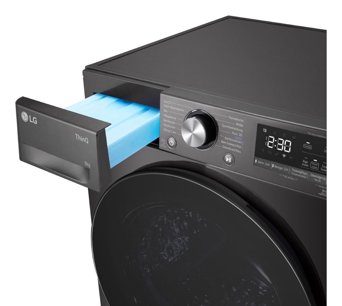 LG RT90V9B wasdroger Vrijstaand Voorlader 9 kg Zwart EWO4715 - Afbeelding 12