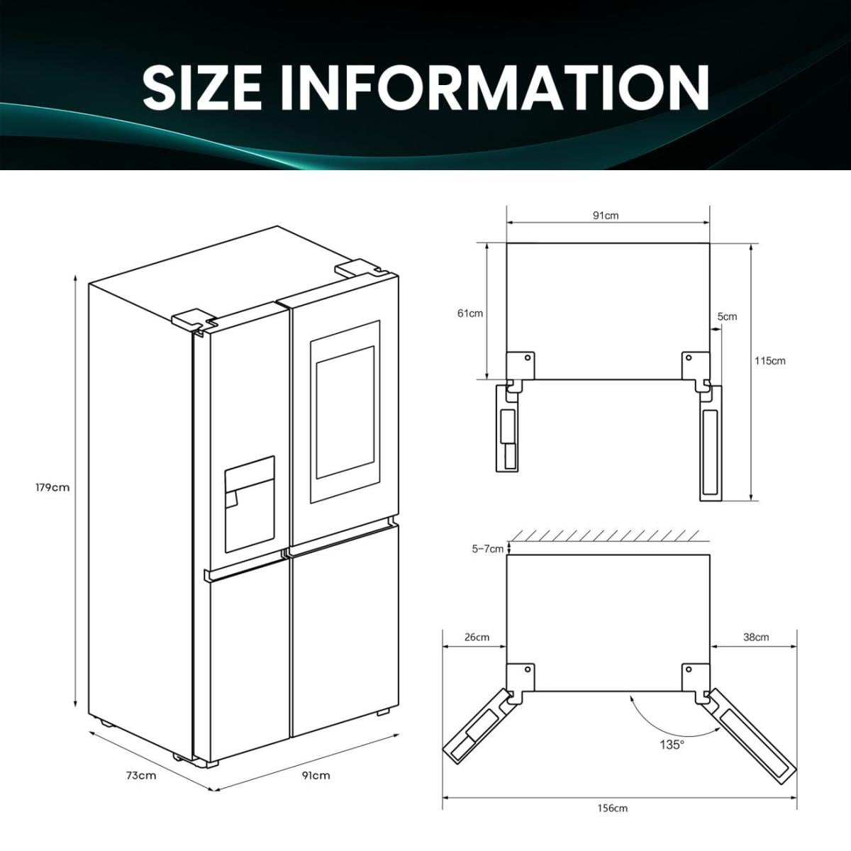 Hisense RS9P628GPFE amerikaanse koelkast Vrijstaand 614 l Zwart Verpakkingsschade DHZ4789 - Afbeelding 14