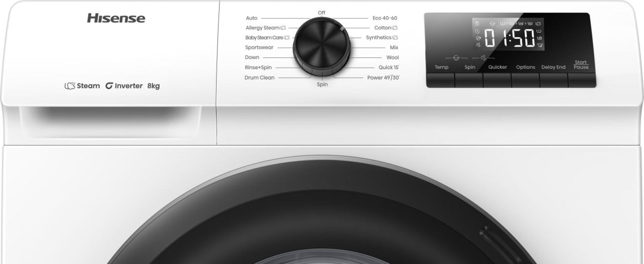 Hisense WF1Q8041BW wasmachine Voorlader 8 kg 1400 RPM Wit Verpakkingsschade DHZ4799 - Afbeelding 7