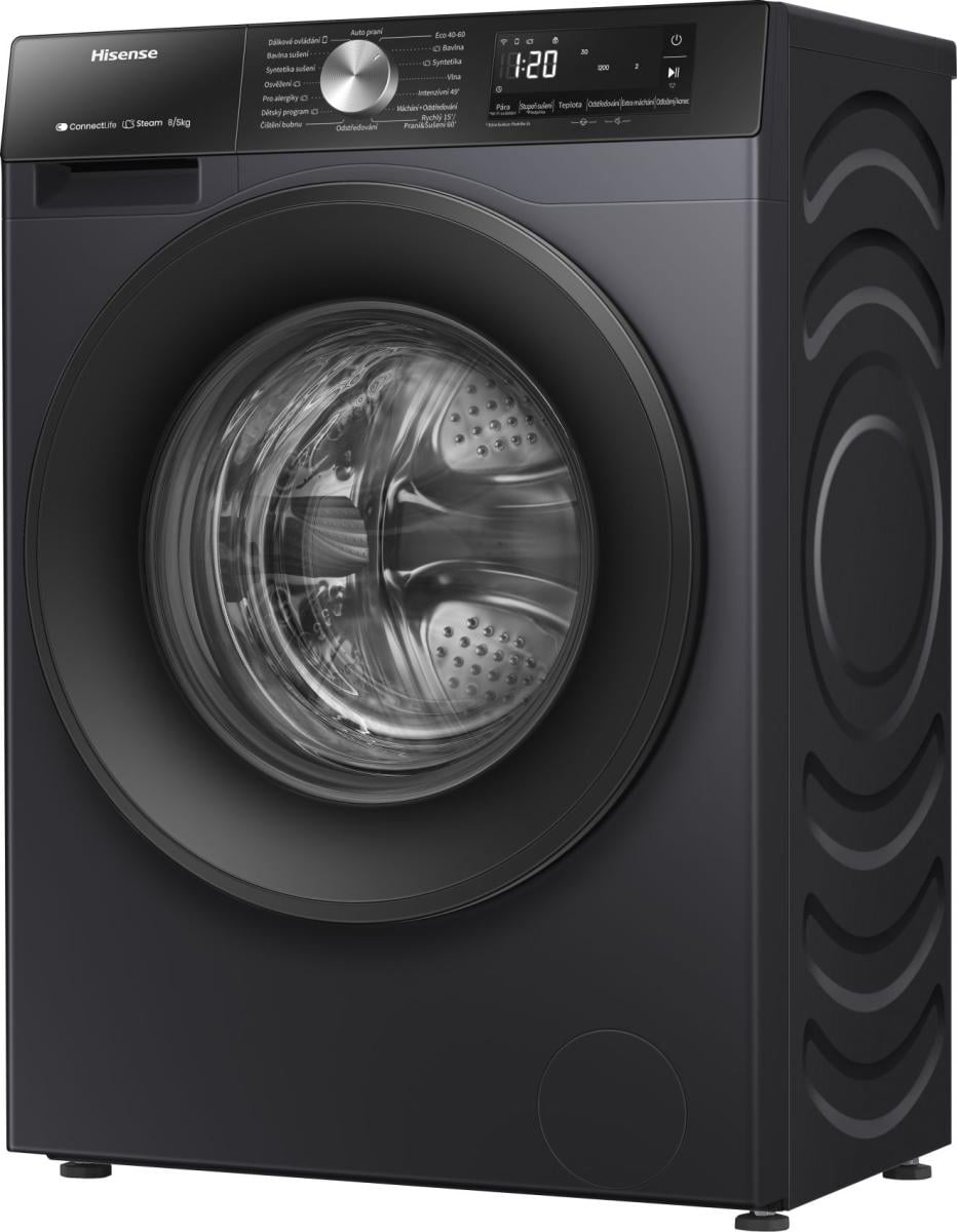 Hisense WD3S8043BB3 Was-droogcombinatie Vrijstaand Voorlader Zwart Verpakkingsschade DHZ4791 - Afbeelding 5