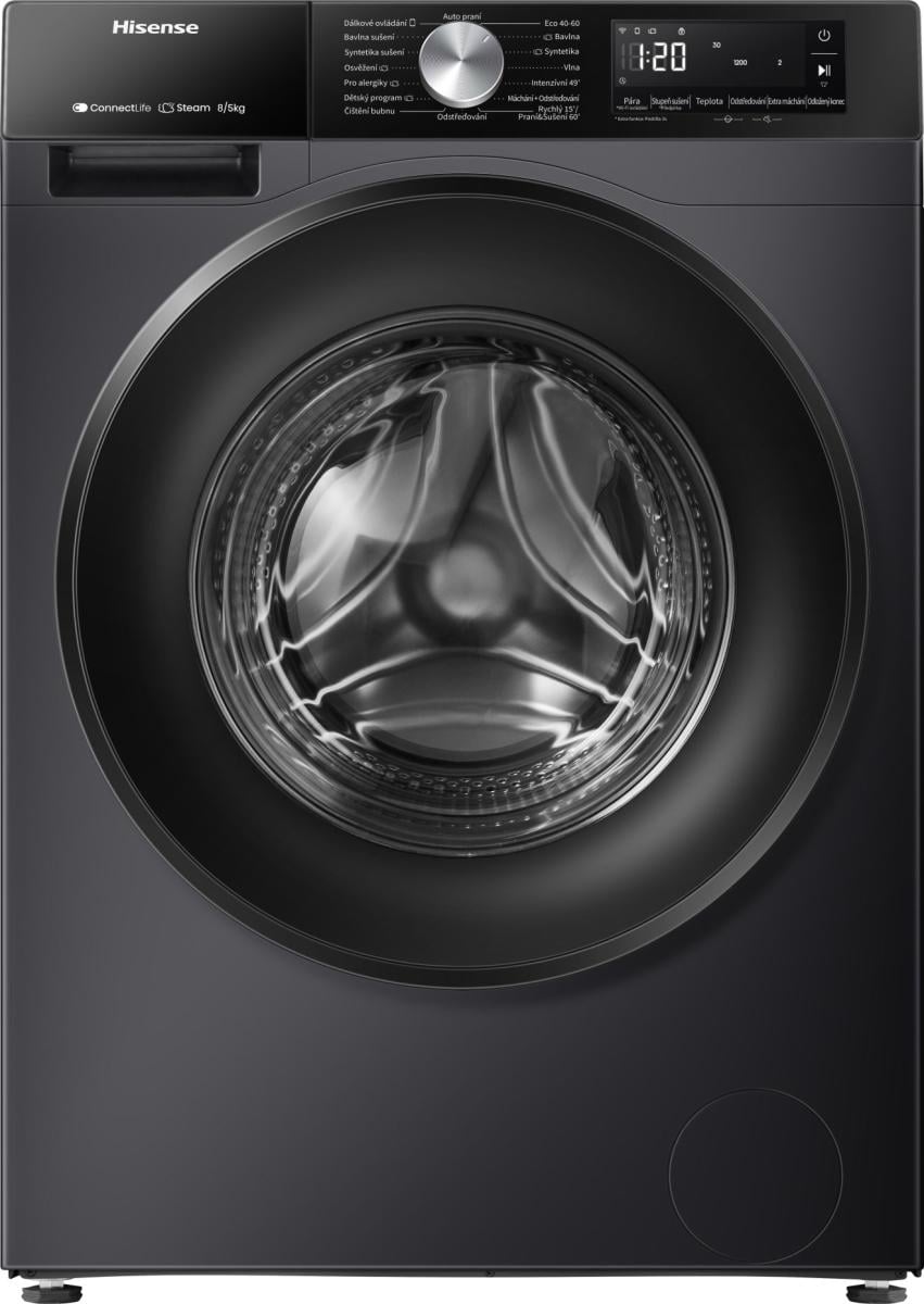 Hisense WD3S8043BB3 Was-droogcombinatie Vrijstaand Voorlader Zwart Verpakkingsschade DHZ4791 - Afbeelding 10