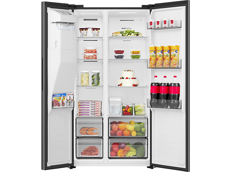 Hisense RS5P528STFE amerikaanse koelkast Vrijstaand 528 l Zwart / Black Steel - Afbeelding 3