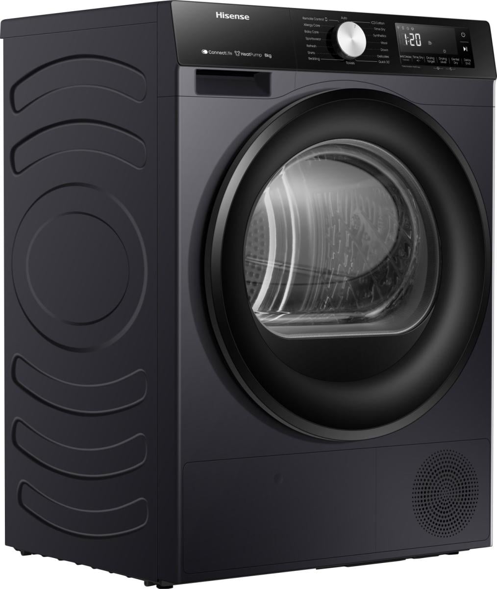 Hisense DH3S802BB3 wasdroger Vrijstaand Voorlader 8 kg Zwart EWO4868 - Afbeelding 3