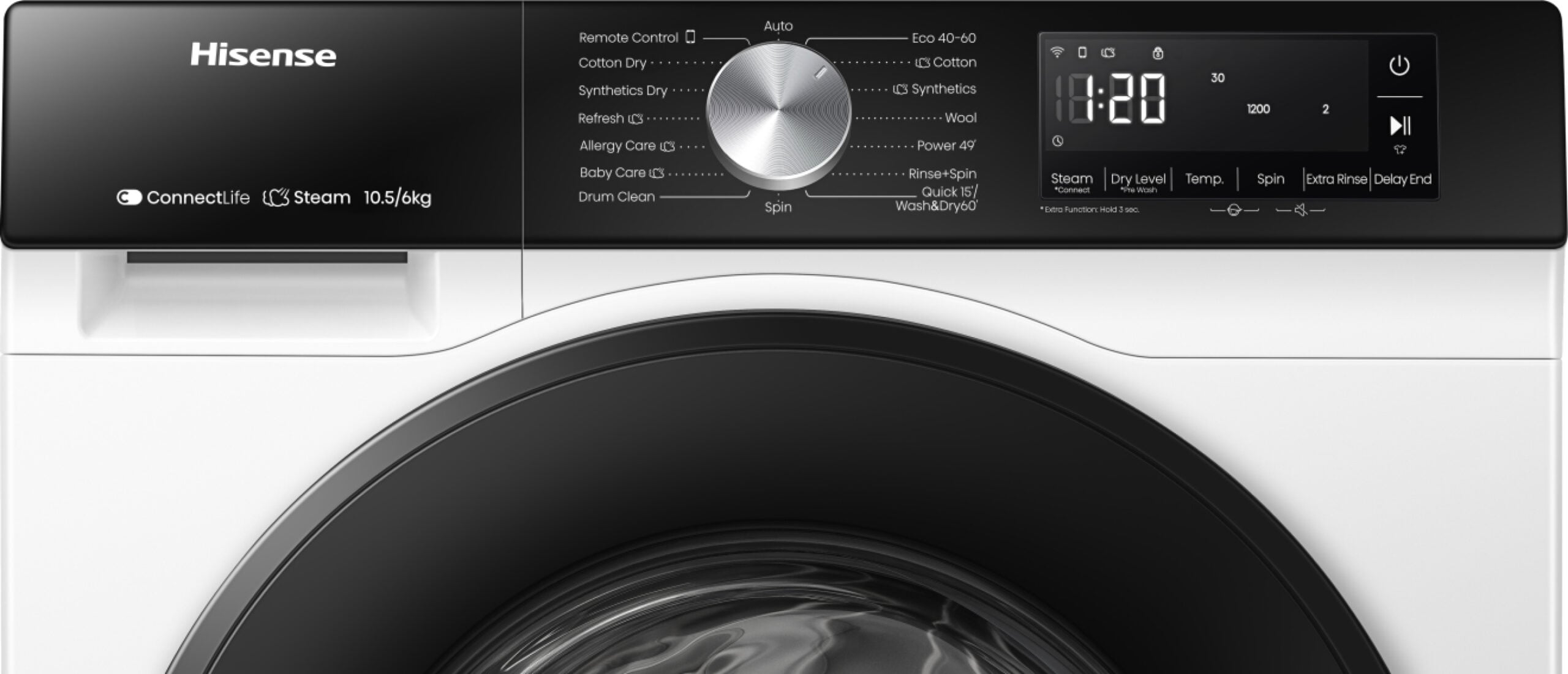 Hisense WD3S1043BW3 Was-droogcombinatie Vrijstaand Voorlader Wit EWO4895 - Afbeelding 5