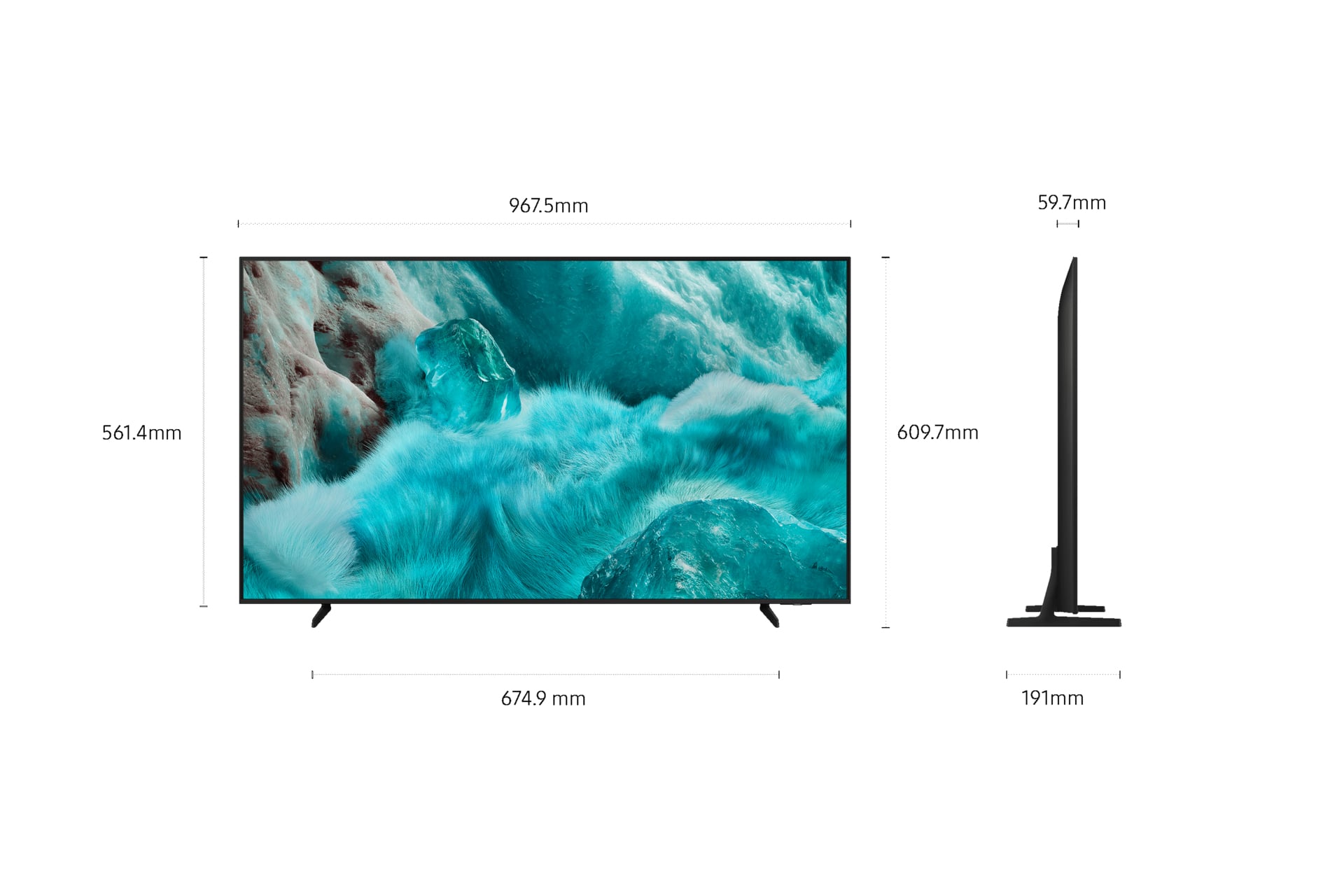 Samsung TQ43Q7 109,2 cm (43") 4K Ultra HD Smart TV Wifi Zwart DHZ5016 VERPAKKINGSCHADE - Afbeelding 4