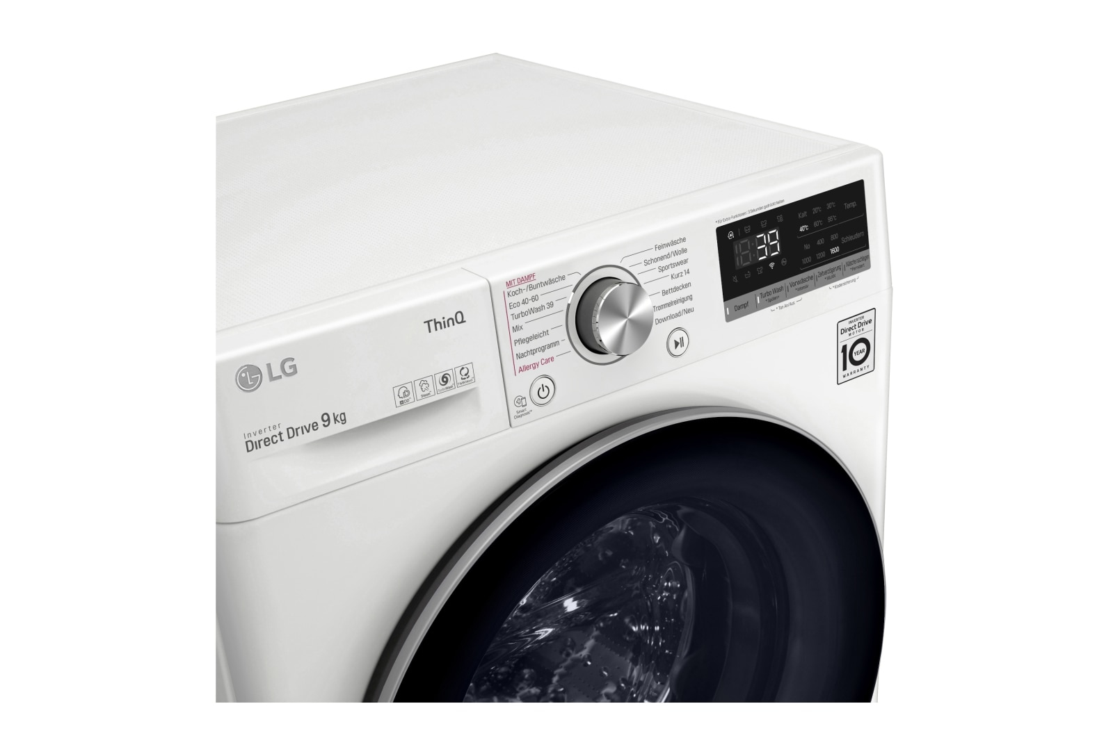 LG F6WV709P1 wasmachine Voorlader 9 kg 1560 RPM Zwart, Wit DHZ4966 - Afbeelding 4