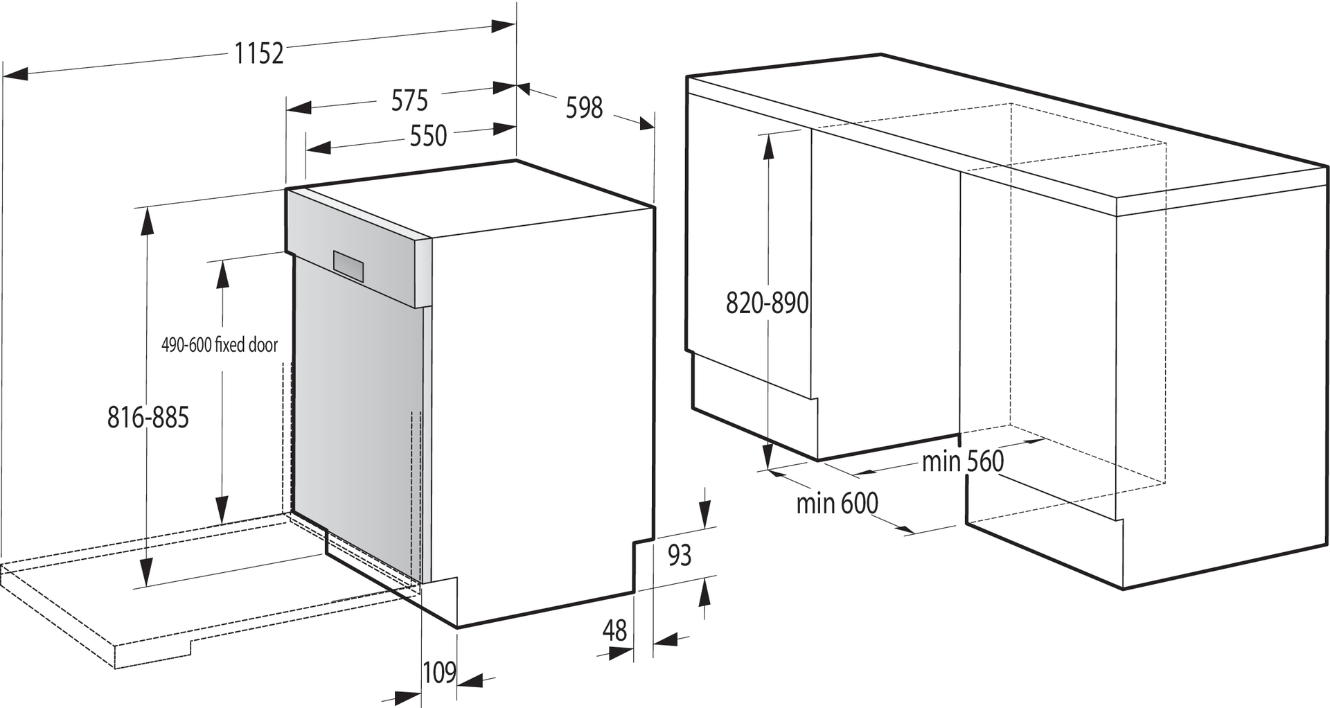 Gorenje GI643D90X Semi-ingebouwd 16 couverts DHZ5119 - Afbeelding 2