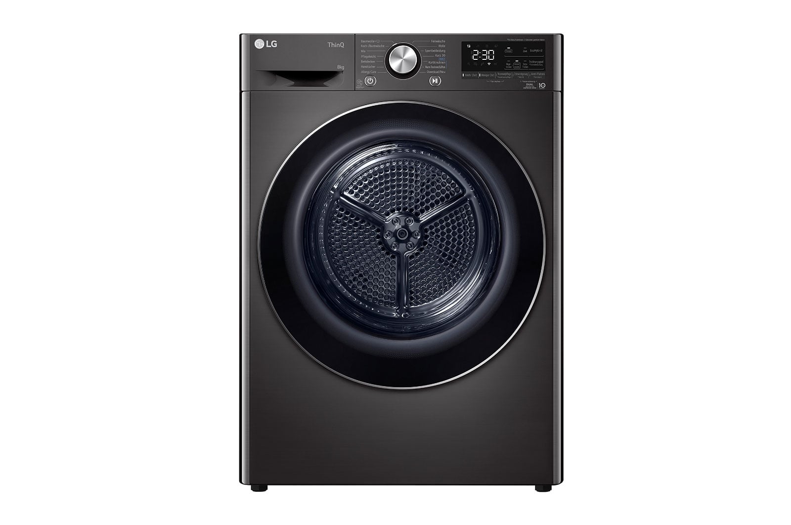 LG RT80V9B wasdroger Vrijstaand Voorlader 8 kg Zwart DHZ4990