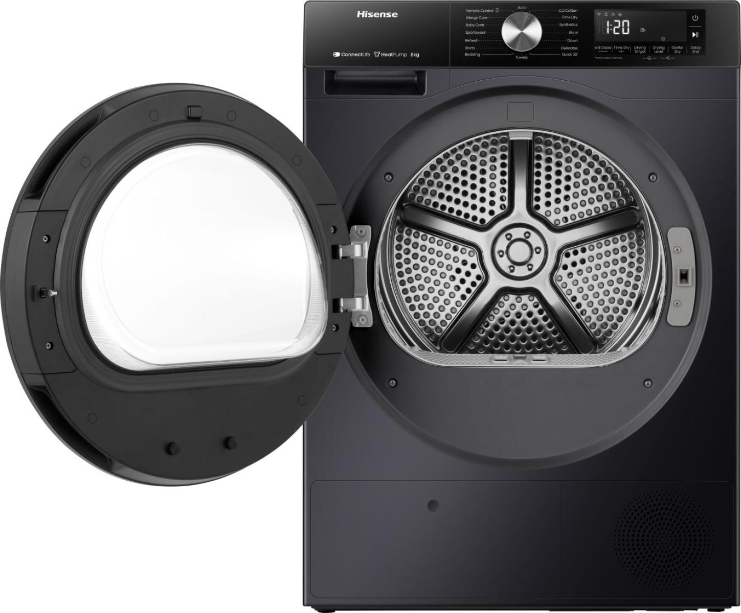 Hisense DH3S802BB3 wasdroger Vrijstaand Voorlader 8 kg Zwart EWO4868 - Afbeelding 4