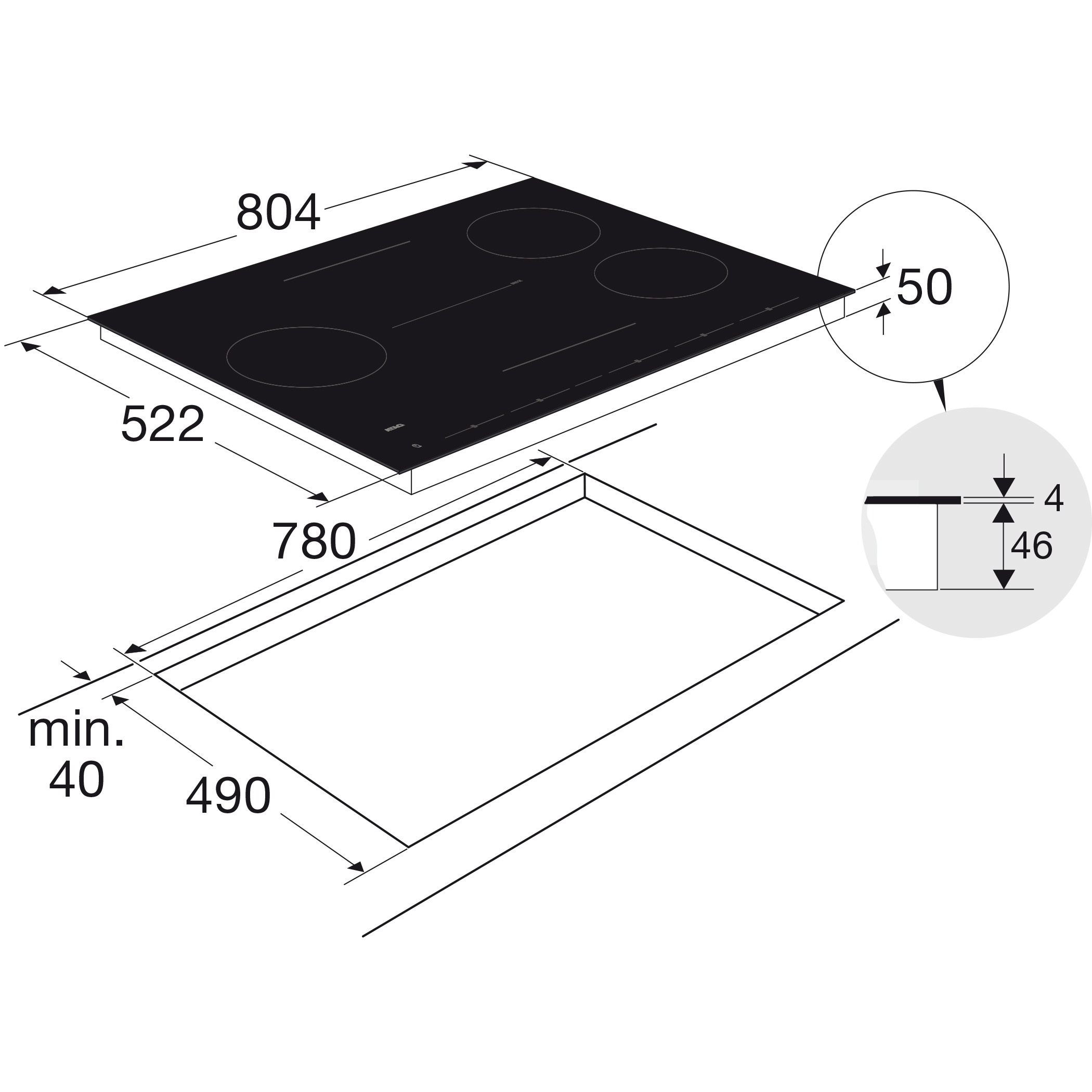 ATAG HI28572SV kookplaat Zwart Ingebouwd 60 cm Inductiekookplaat zones 5 zone(s) B-keuze - Afbeelding 3