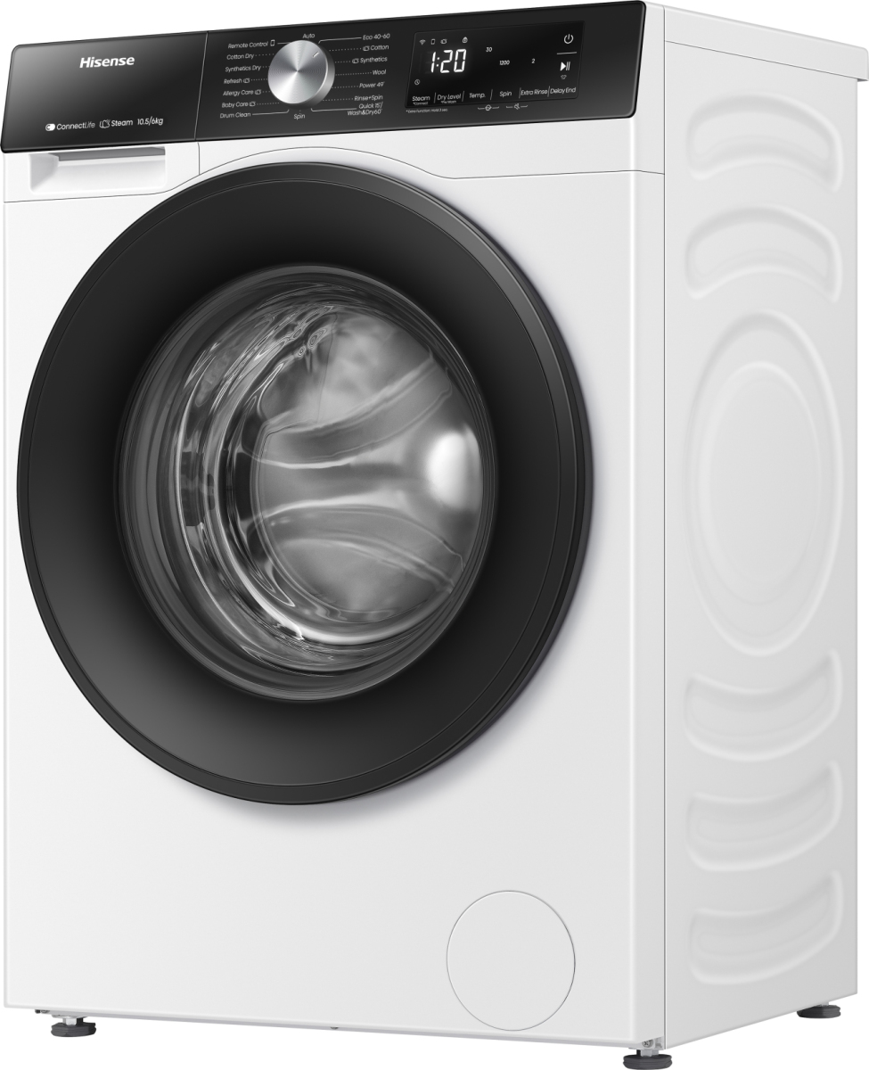 Hisense WD3S1043BW3 Was-droogcombinatie Vrijstaand Voorlader Wit EWO4895 - Afbeelding 4