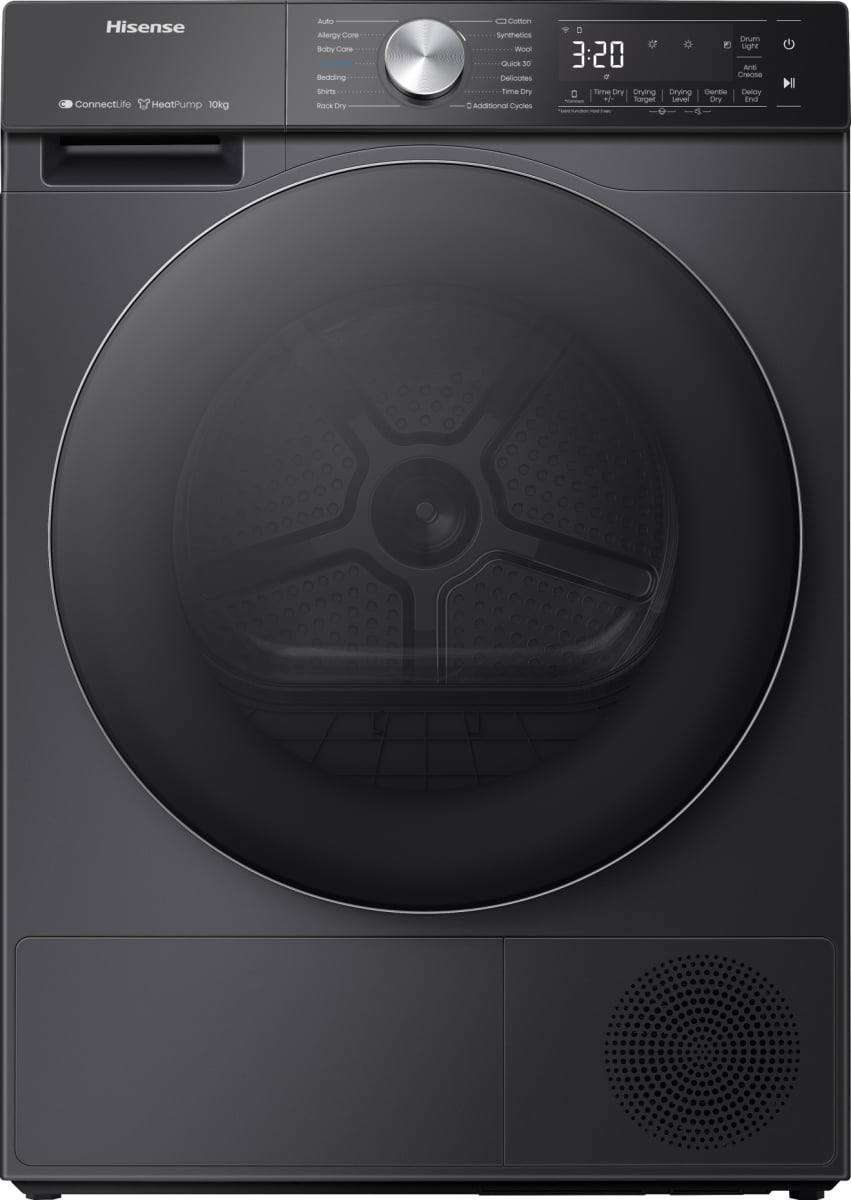 Hisense DH5S102BB wasdroger Vrijstaand Voorlader 10 kg Zwart EWO4997