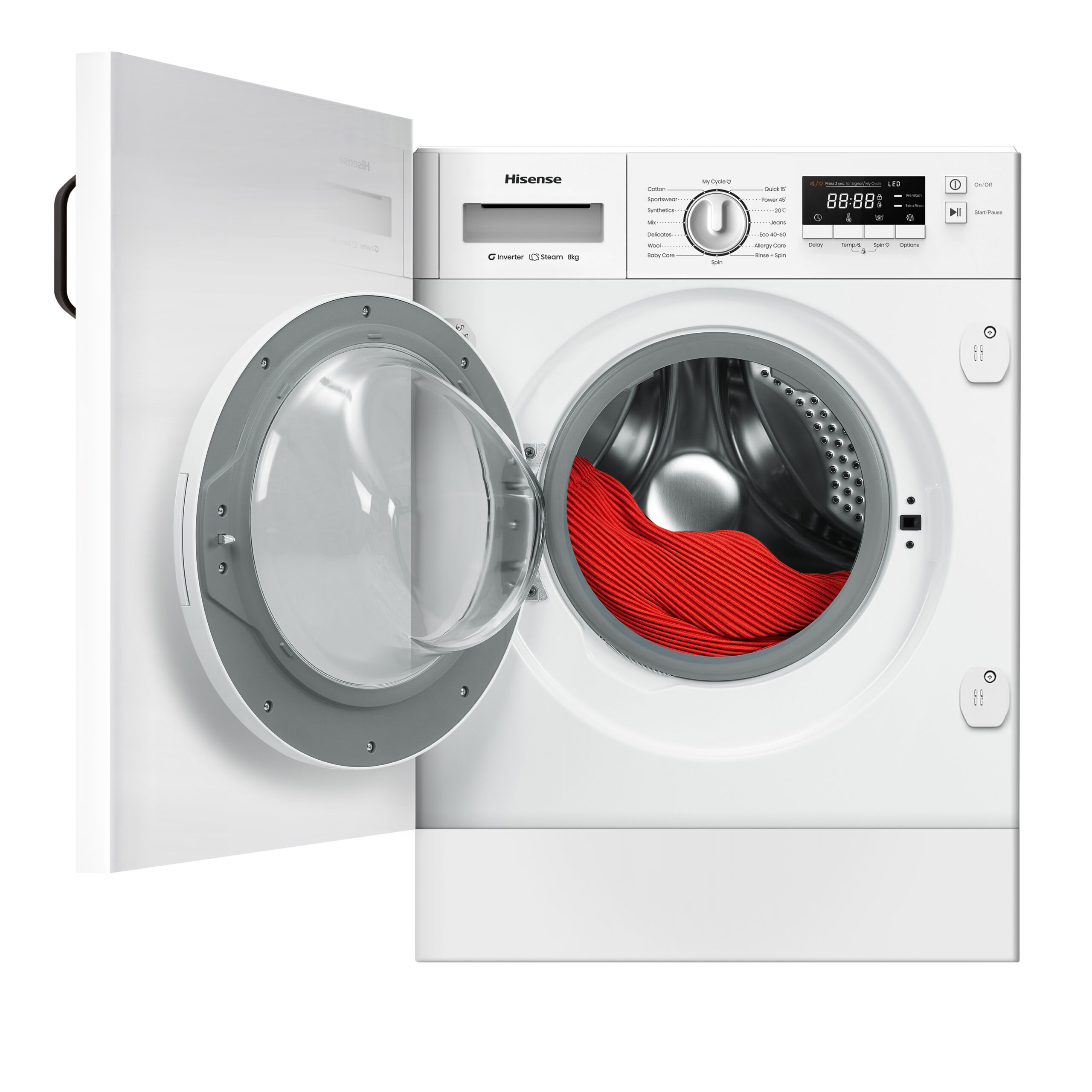 Hisense WF3M841BWI wasmachine Voorlader 8 kg 1400 RPM Wit DHZ5369 - Afbeelding 2