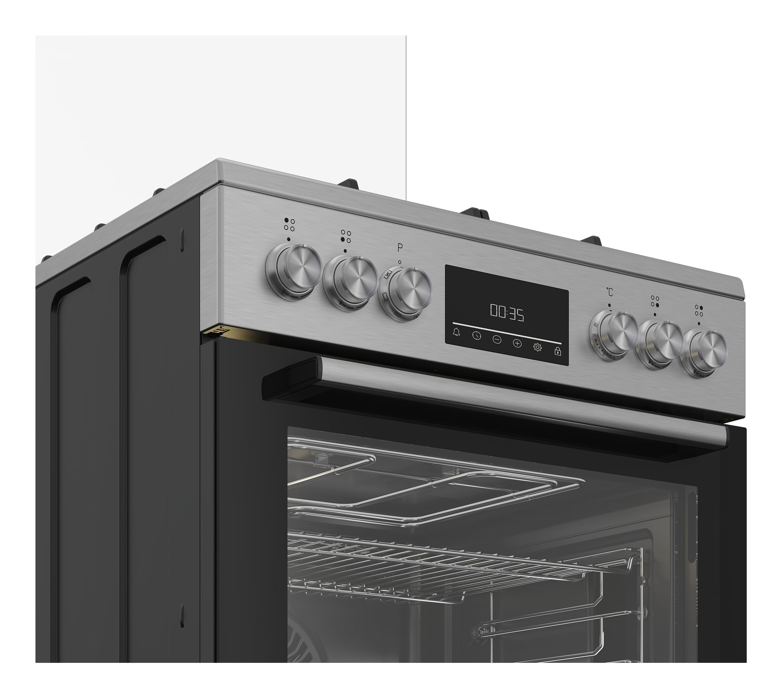 Beko FBE6133XS NL Vrijstaand fornuis Electrisch Gaskookplaat Zwart, Roestvrijstaal - Afbeelding 4