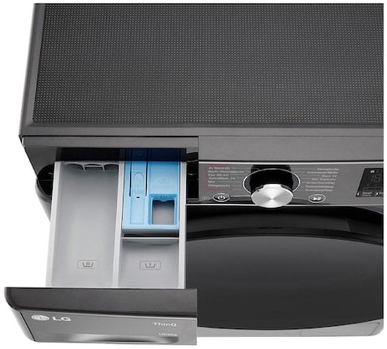 LG W4WR70X6YB - WAS-DROOGCOMBINATIE 10/6 KG - Zwart - Afbeelding 2