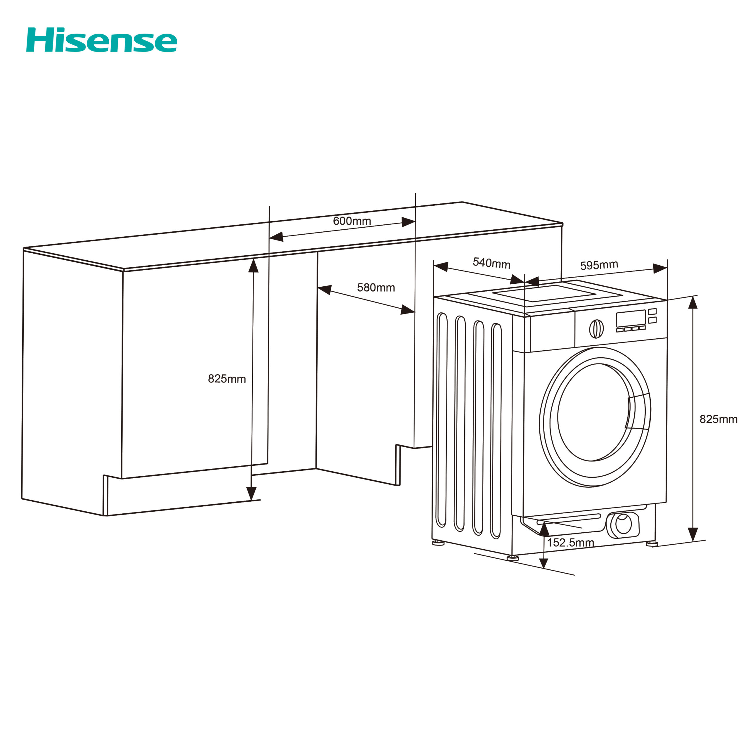 Hisense WF3M841BWI wasmachine Voorlader 8 kg 1400 RPM Wit DHZ5369 - Afbeelding 3