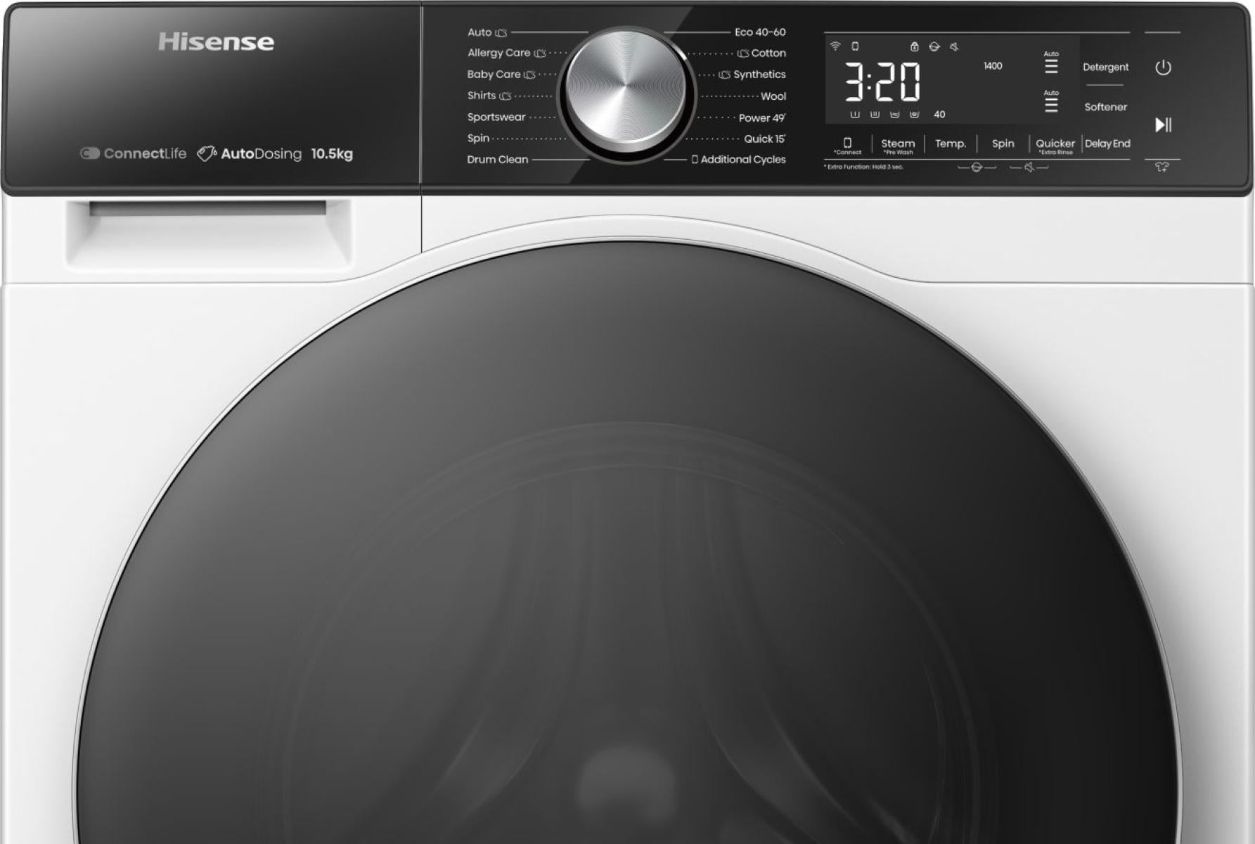 Hisense WF5S1045BW wasmachine Voorlader 10,5 kg 1400 RPM Wit DHZ5239 - Afbeelding 9