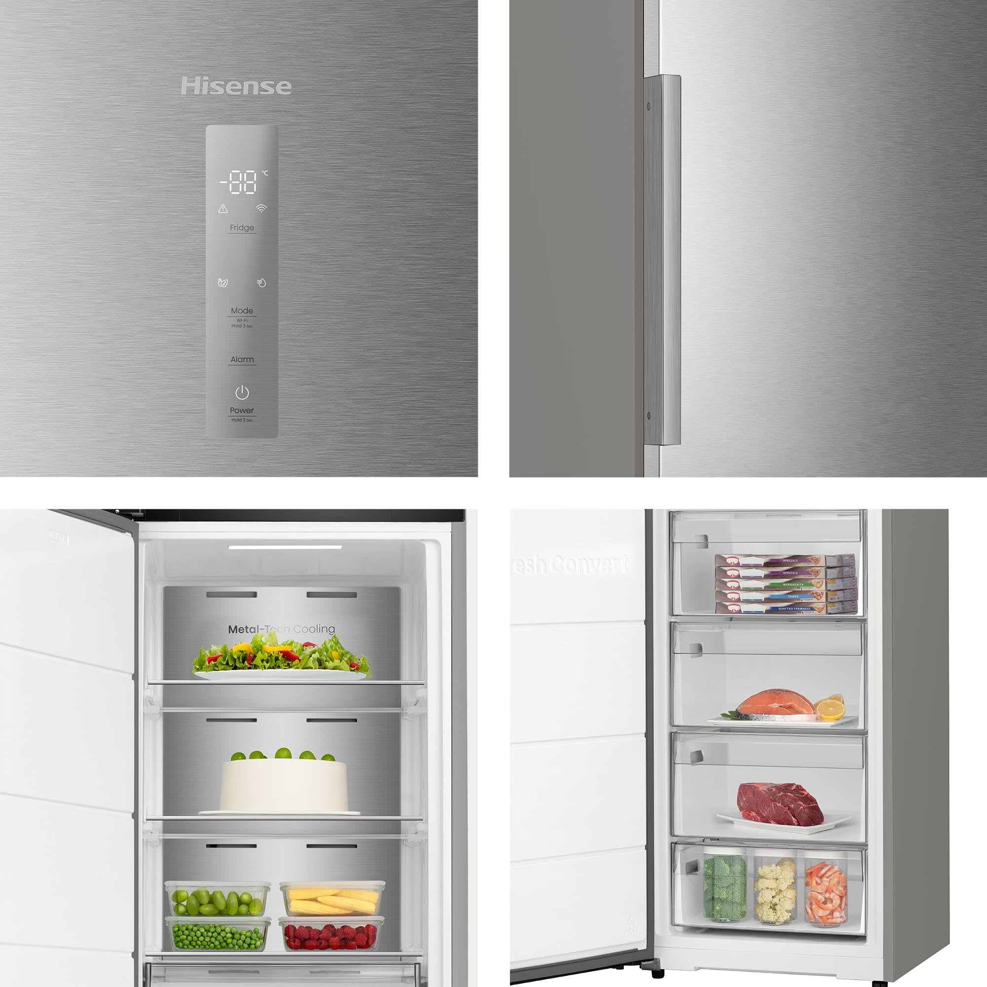 Hisense FT3K310SAIE diepvriezer Vrieskast Vrijstaand 312 l Roestvrijstaal DHZ5311 - Afbeelding 4